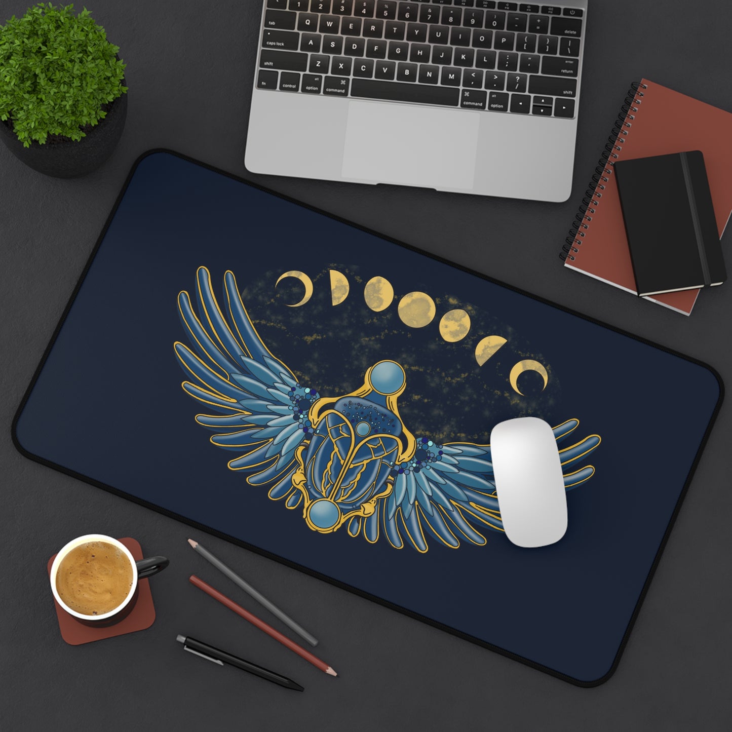 Mystical Egypt Winged Scarab Desk Mat