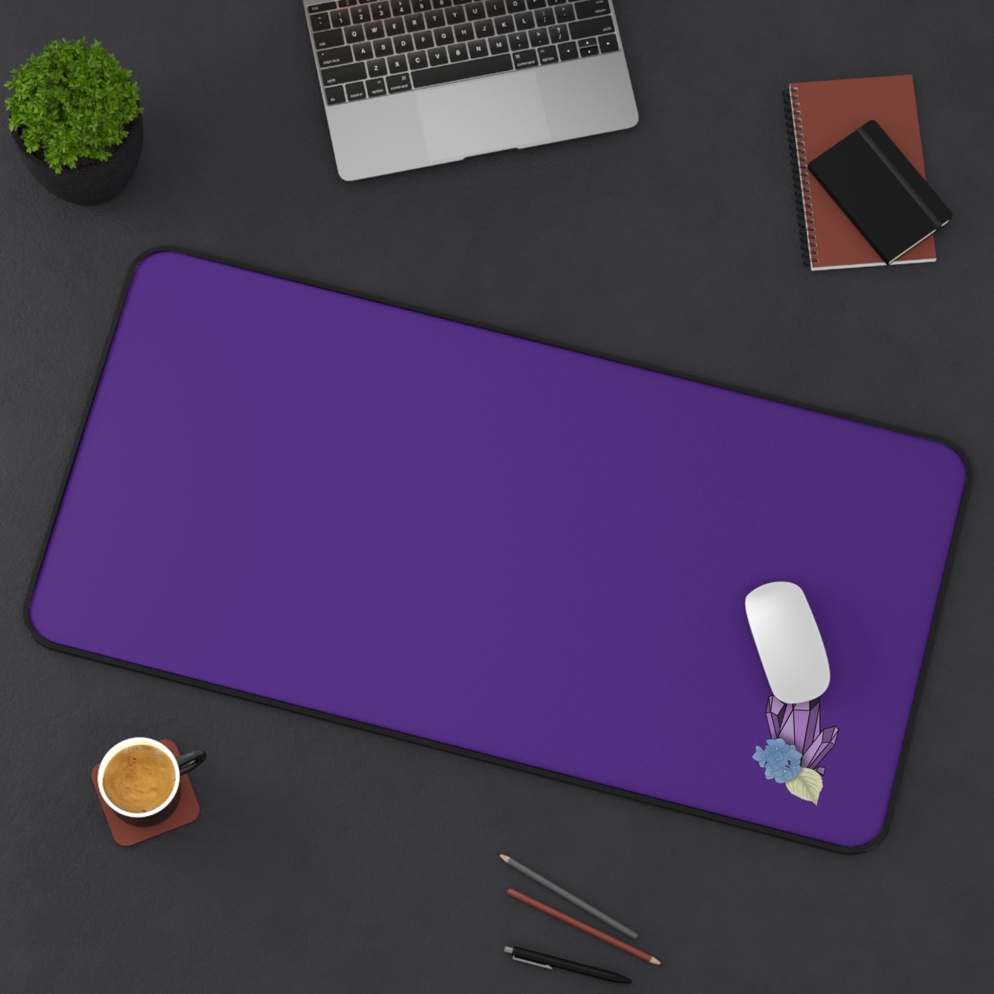 Elegant Purple Crystal Desk Mat