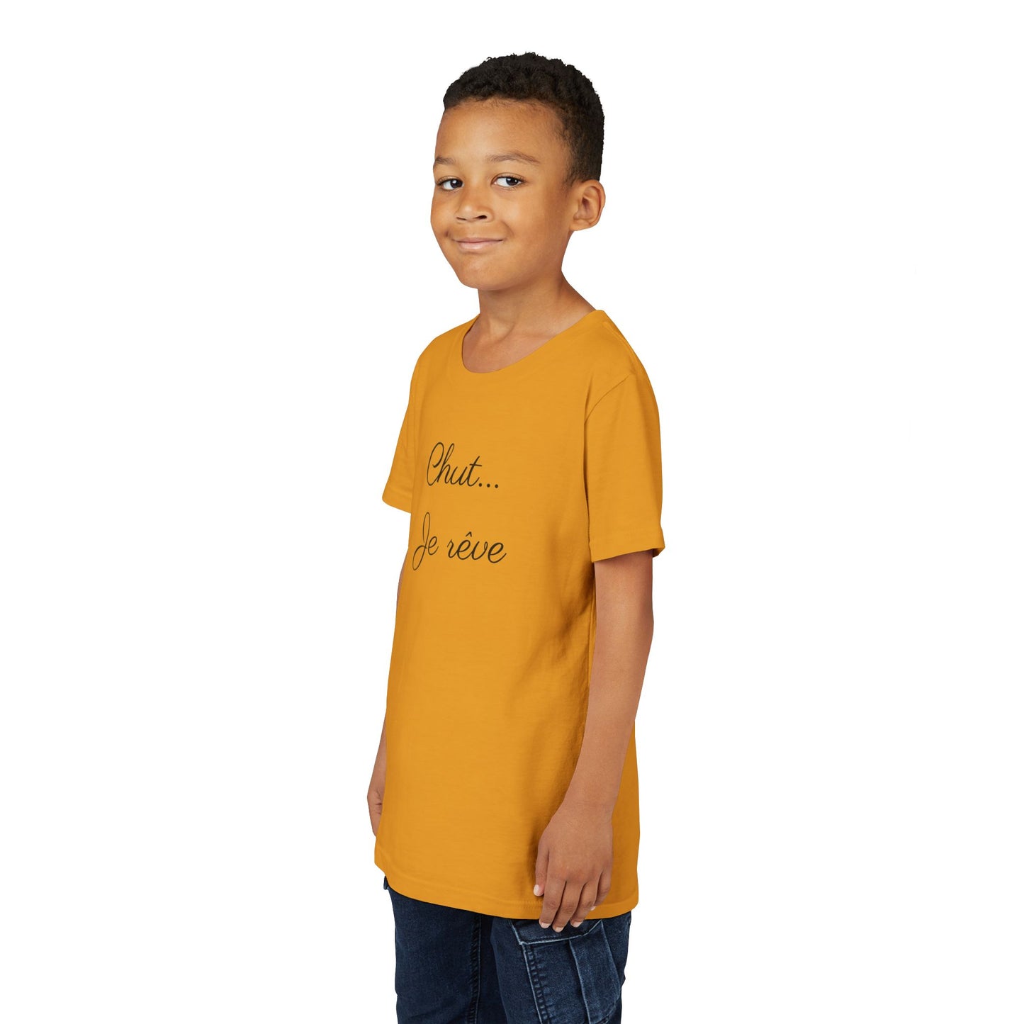 Youth Tee — "Chut... Je rêve" French Script Kids Shirt