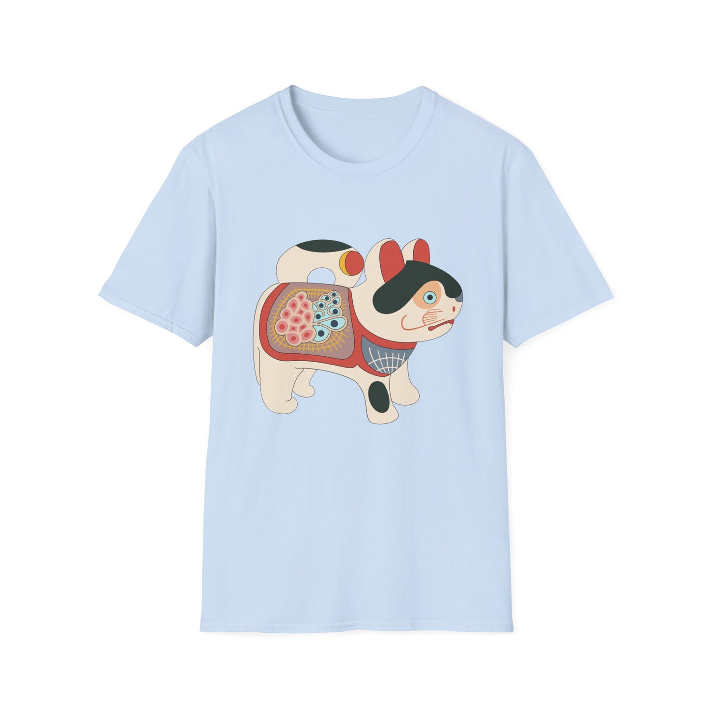 Lucky Inu Hariko illustration by Kawasaki Kyosen Tshirt— Japanese Lucky Cat Tee