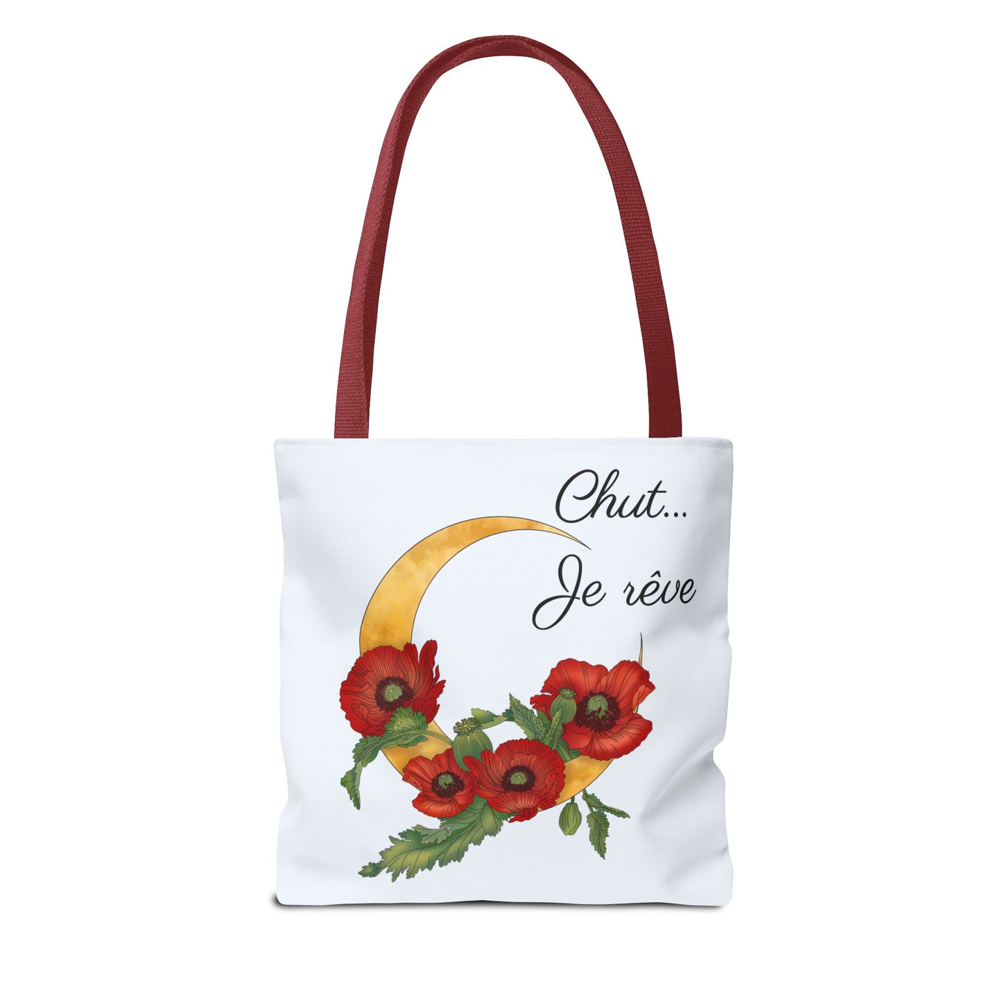 Tote Bag — "Chut... Je rêve" French Script Reversible Tote