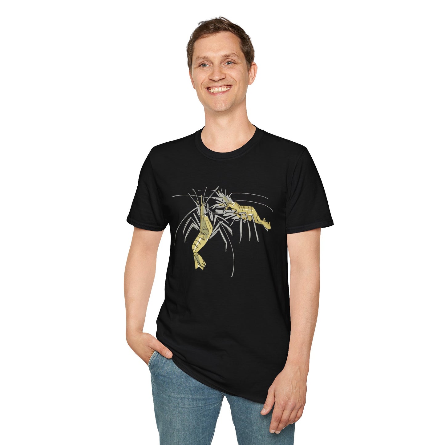 les crevettes by Mathurin Méheut Unizex Tshirt — Minimal Coastal Seafood Graphic Tshirt