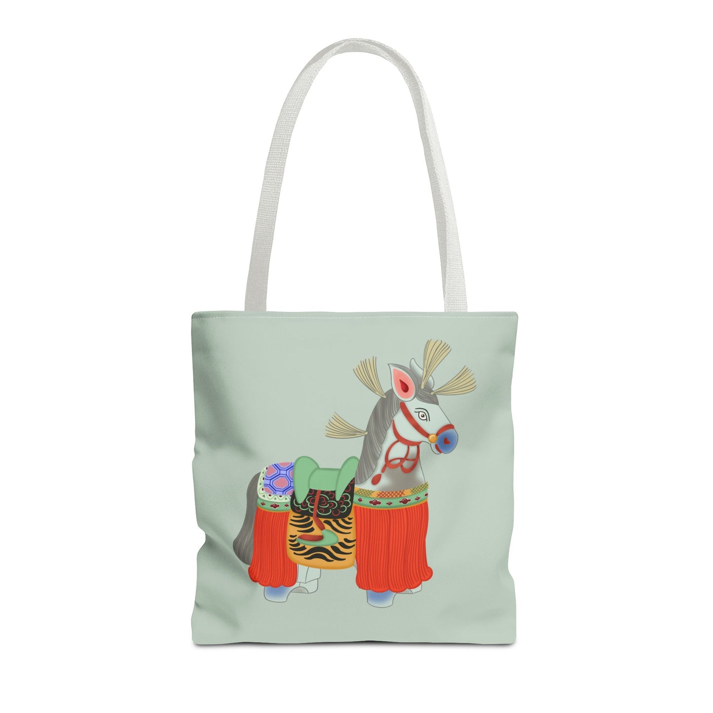 Japanese Folk Toy Horse Tote Bag — Colorful Ethnic Pattern AOP Shopper