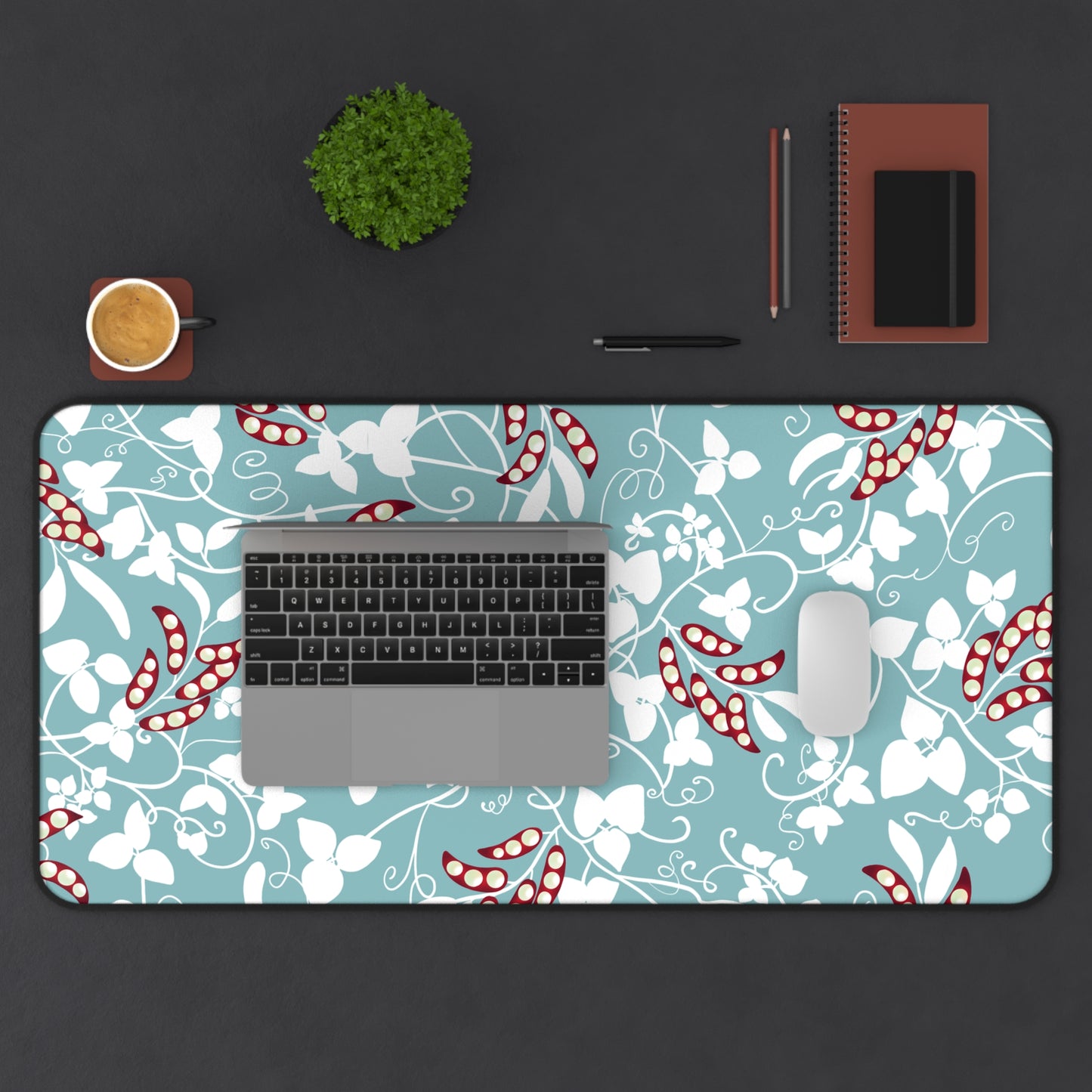 Floral & Pea Pods Desk Mat