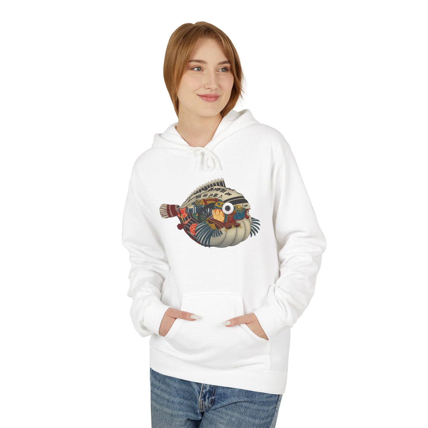 Pufferfish Art Hoodie — Colorful Japanese Fish Graphic Pullover