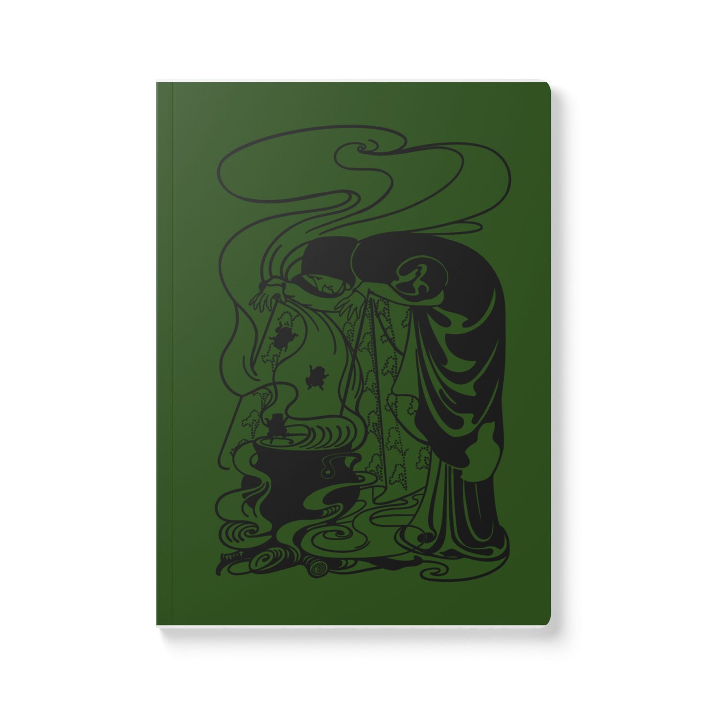 Mystical Green Witch Cauldron Softcover Journal