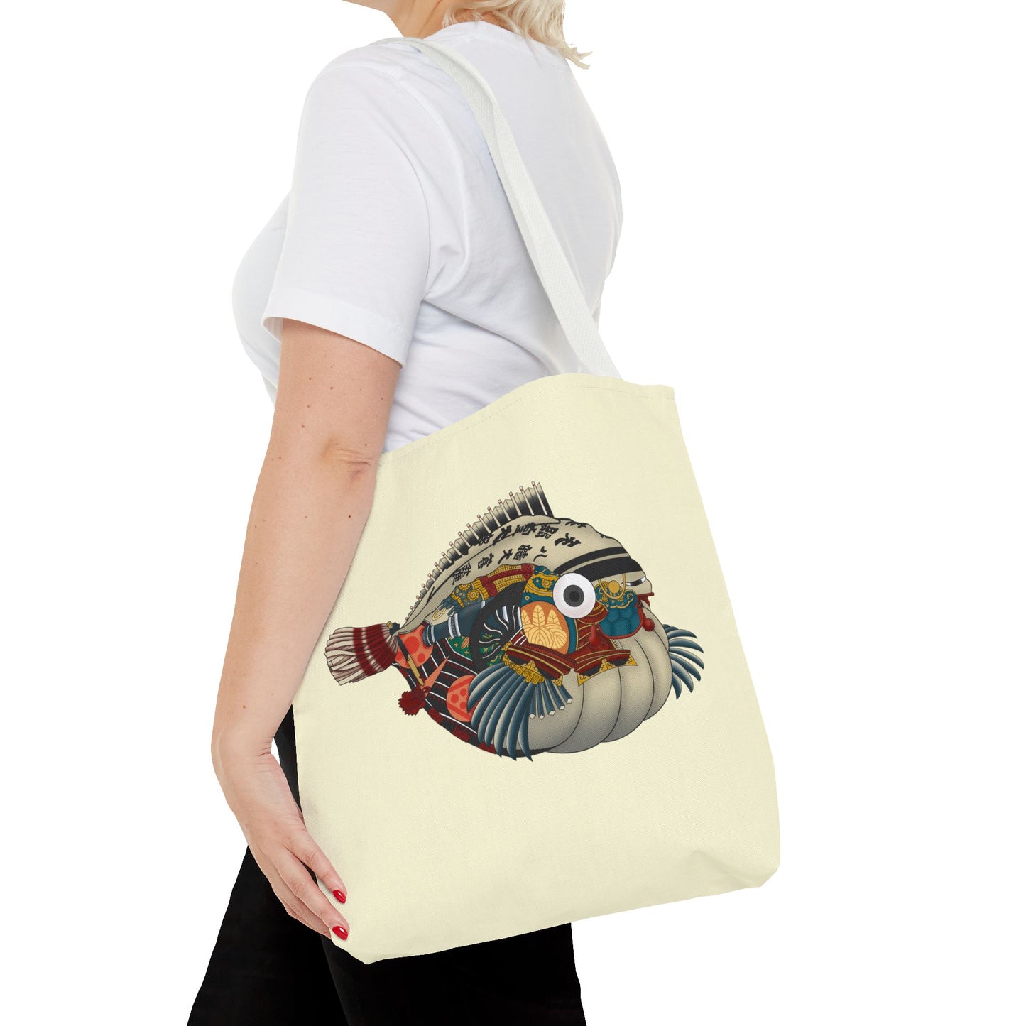 Puffer Fish Japanese Art Tote Bag — Colorful Japanese-Inspired Marine Illustration
