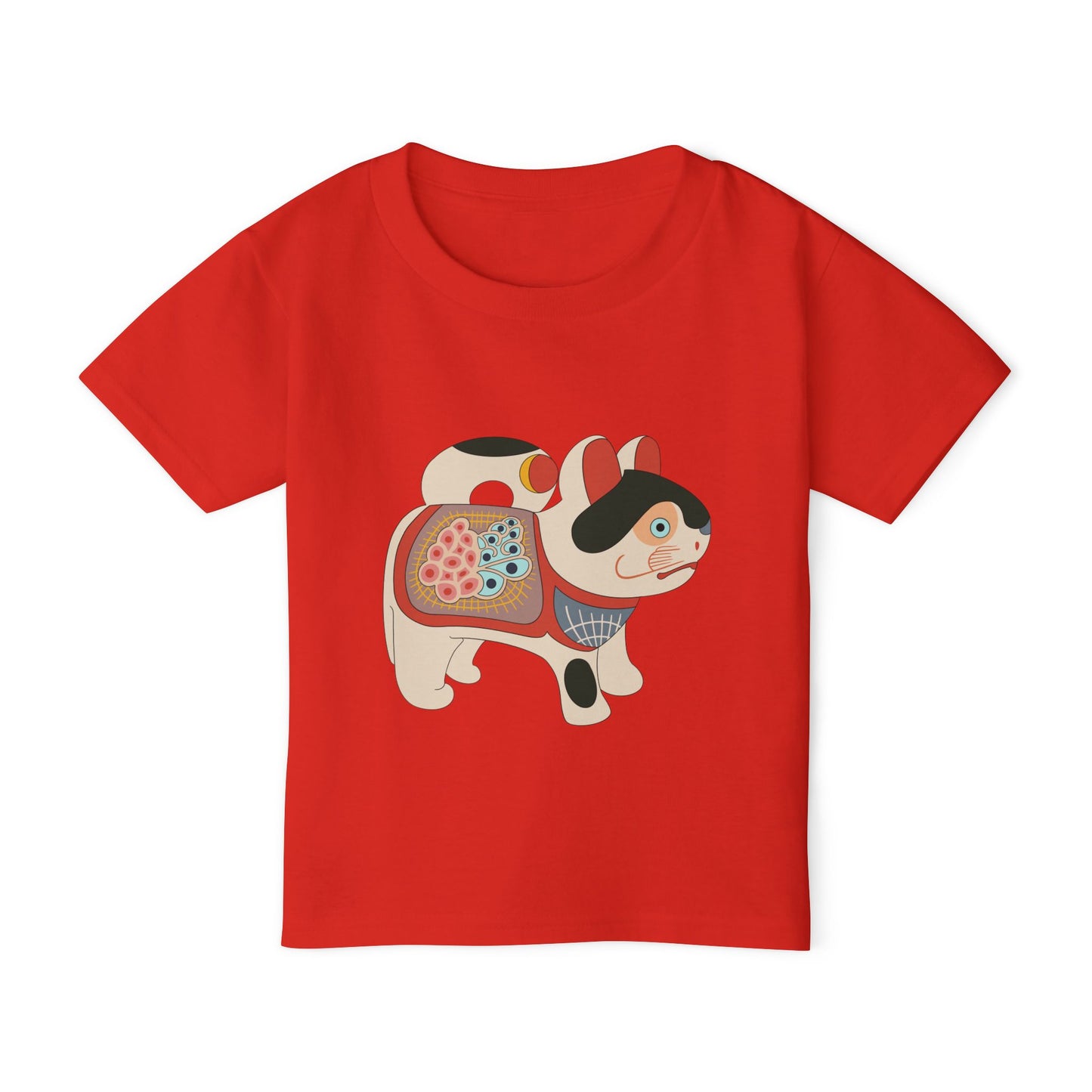 Lucky Inu Hariko illustration by Kawasaki Kyosen Toddler Tshirt — Japanese Lucky Cat Tee