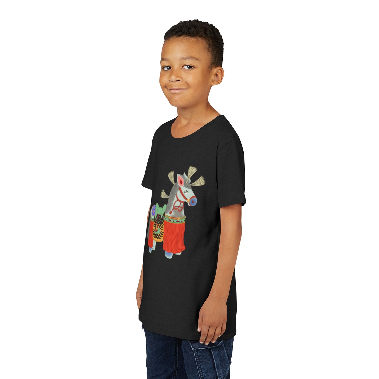 Japanese Folk Toy Horse Youth T-Shirt — Vintage Japanese Design