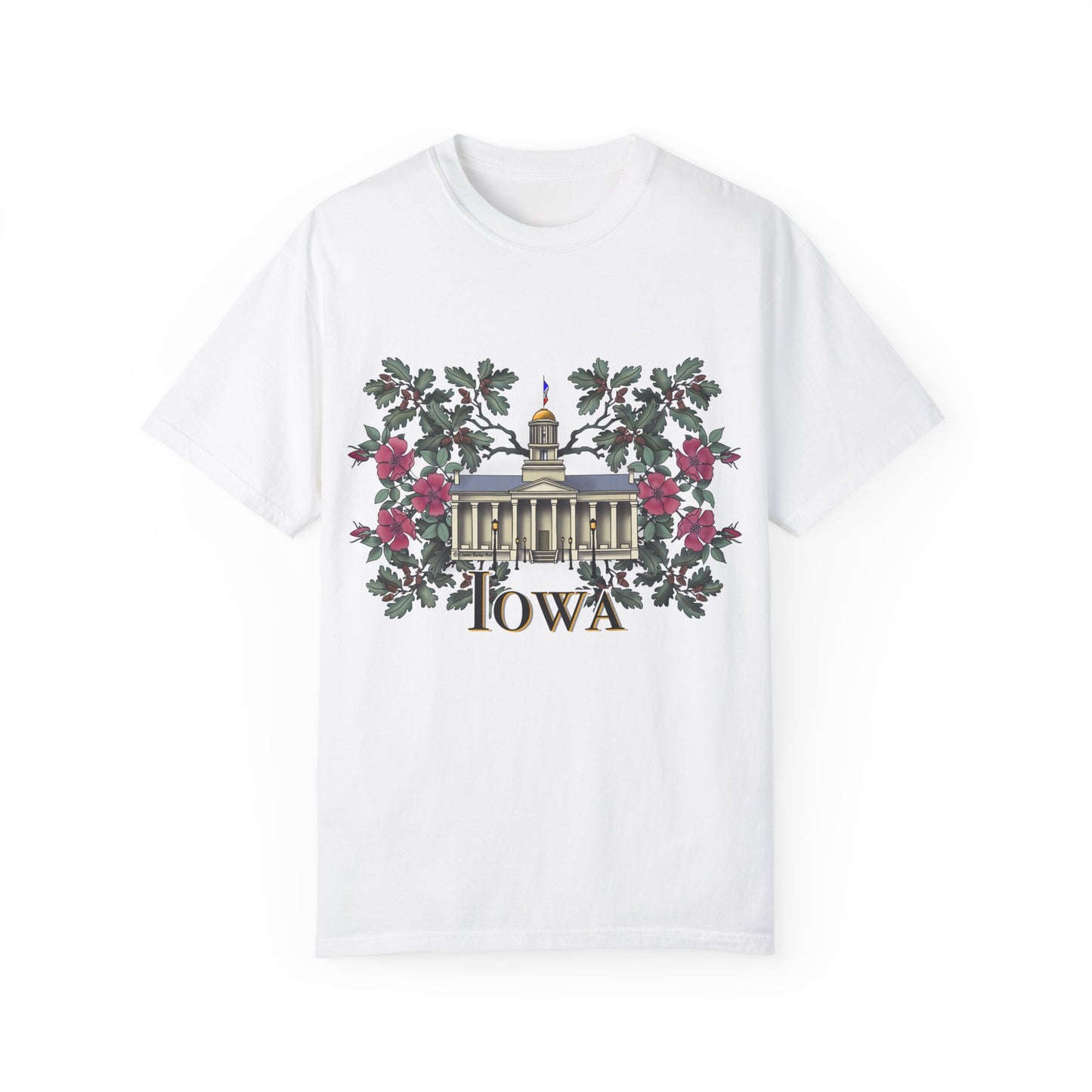 Iowa City Capitol Iowa Unisex Garment-Dyed T-Shirt - Vintage Style