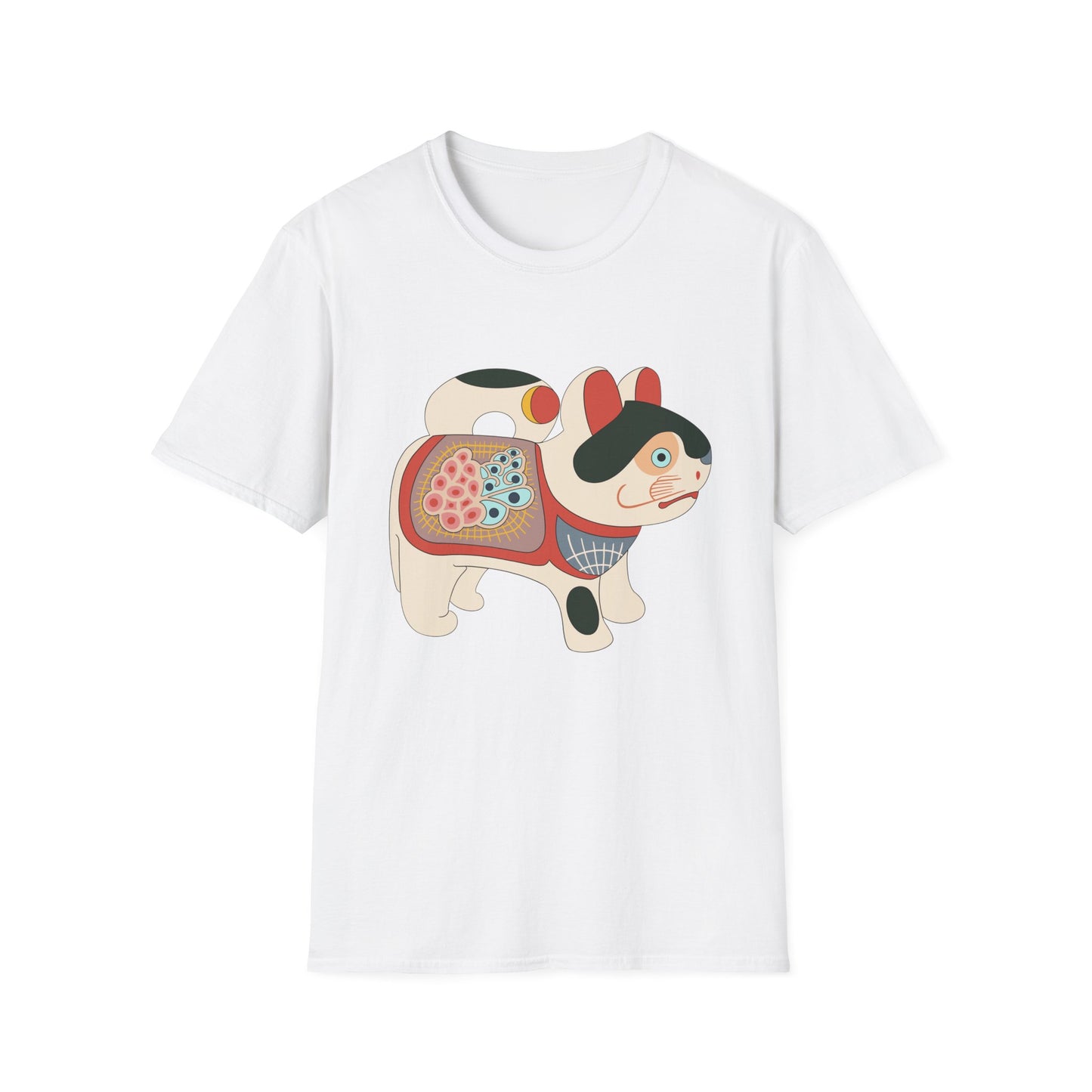 Lucky Inu Hariko illustration by Kawasaki Kyosen Tshirt— Japanese Lucky Cat Tee