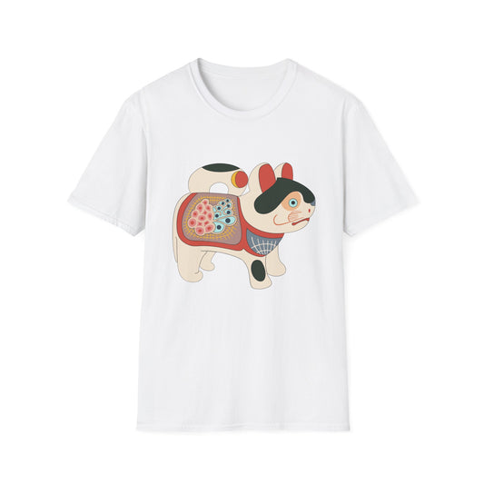 Lucky Inu Hariko illustration by Kawasaki Kyosen Tshirt— Japanese Lucky Cat Tee