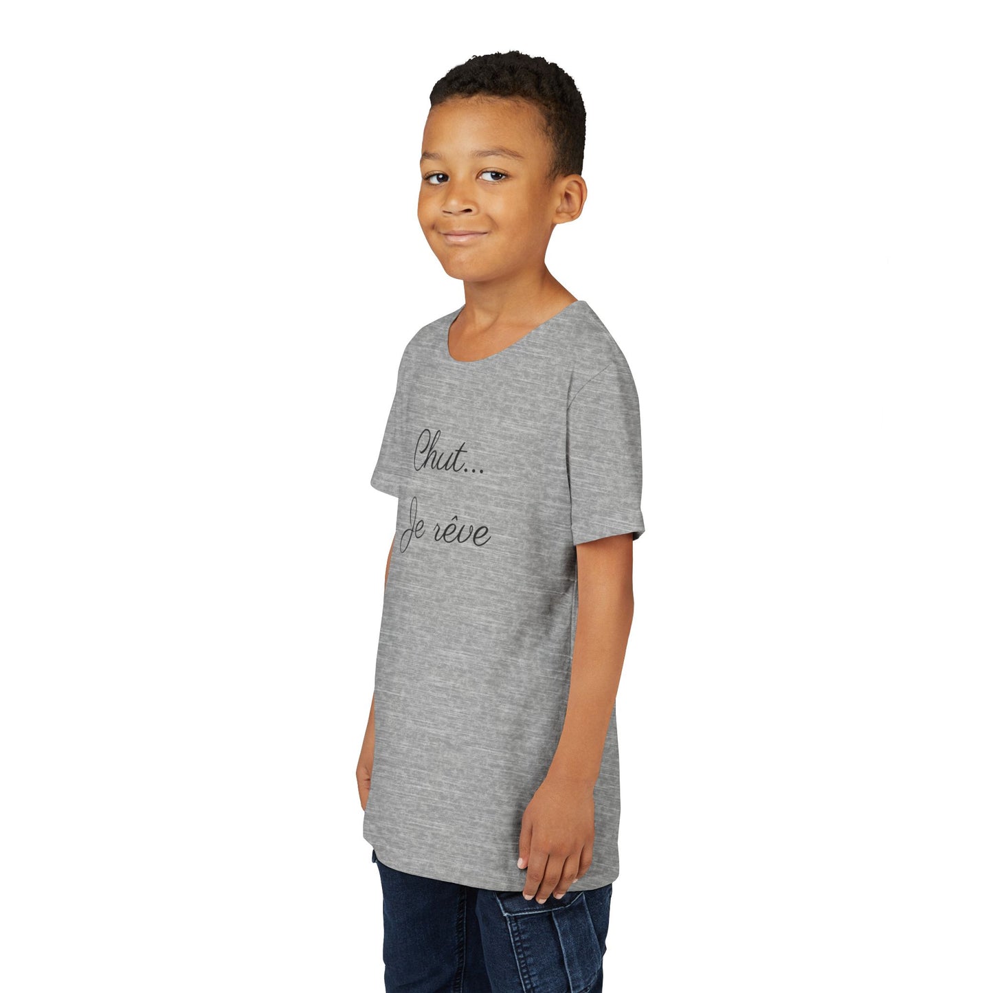 Youth Tee — "Chut... Je rêve" French Script Kids Shirt