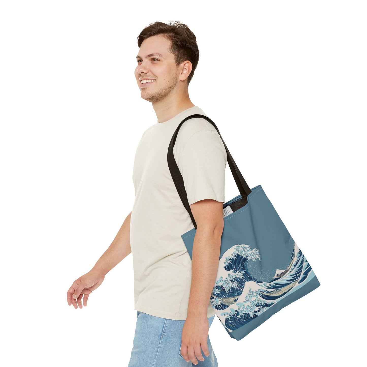 Hokusai Great Wave Tote Bag — Japanese Wave Print All-Over Canvas Beach & Market Tote