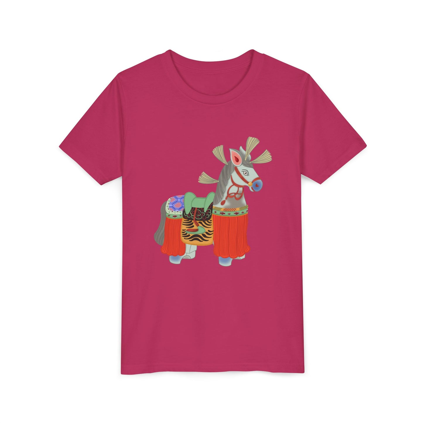 Japanese Folk Toy Horse Youth T-Shirt — Vintage Japanese Design
