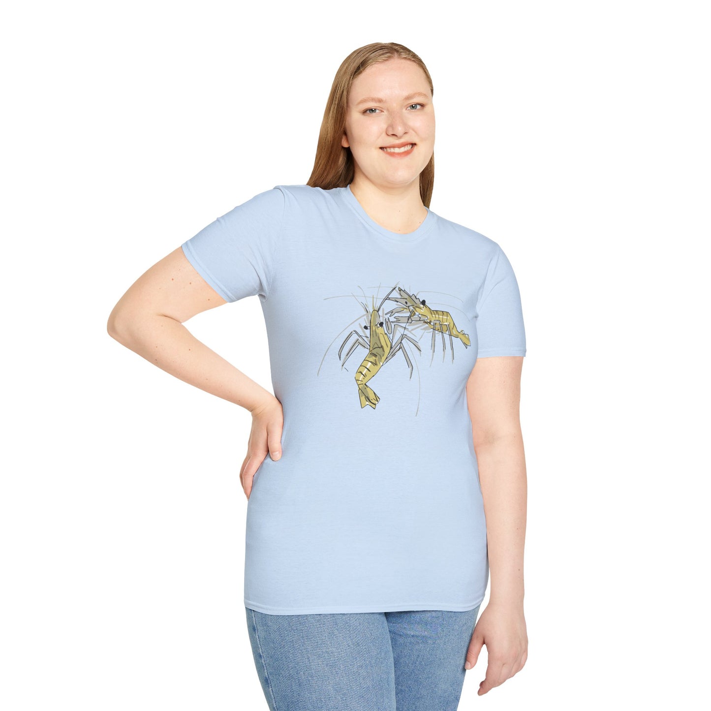les crevettes by Mathurin Méheut Unizex Tshirt — Minimal Coastal Seafood Graphic Tshirt