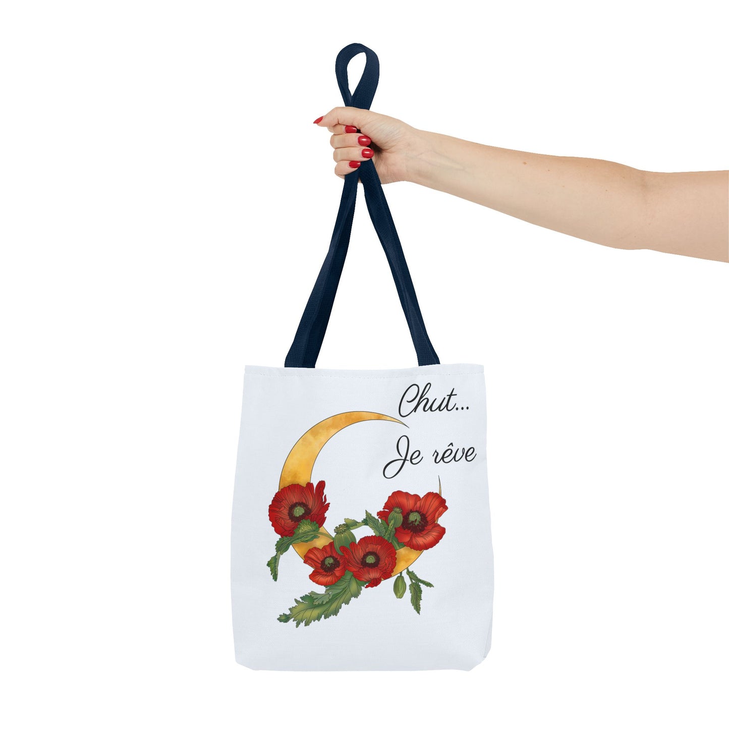 Tote Bag — "Chut... Je rêve" French Script Reversible Tote