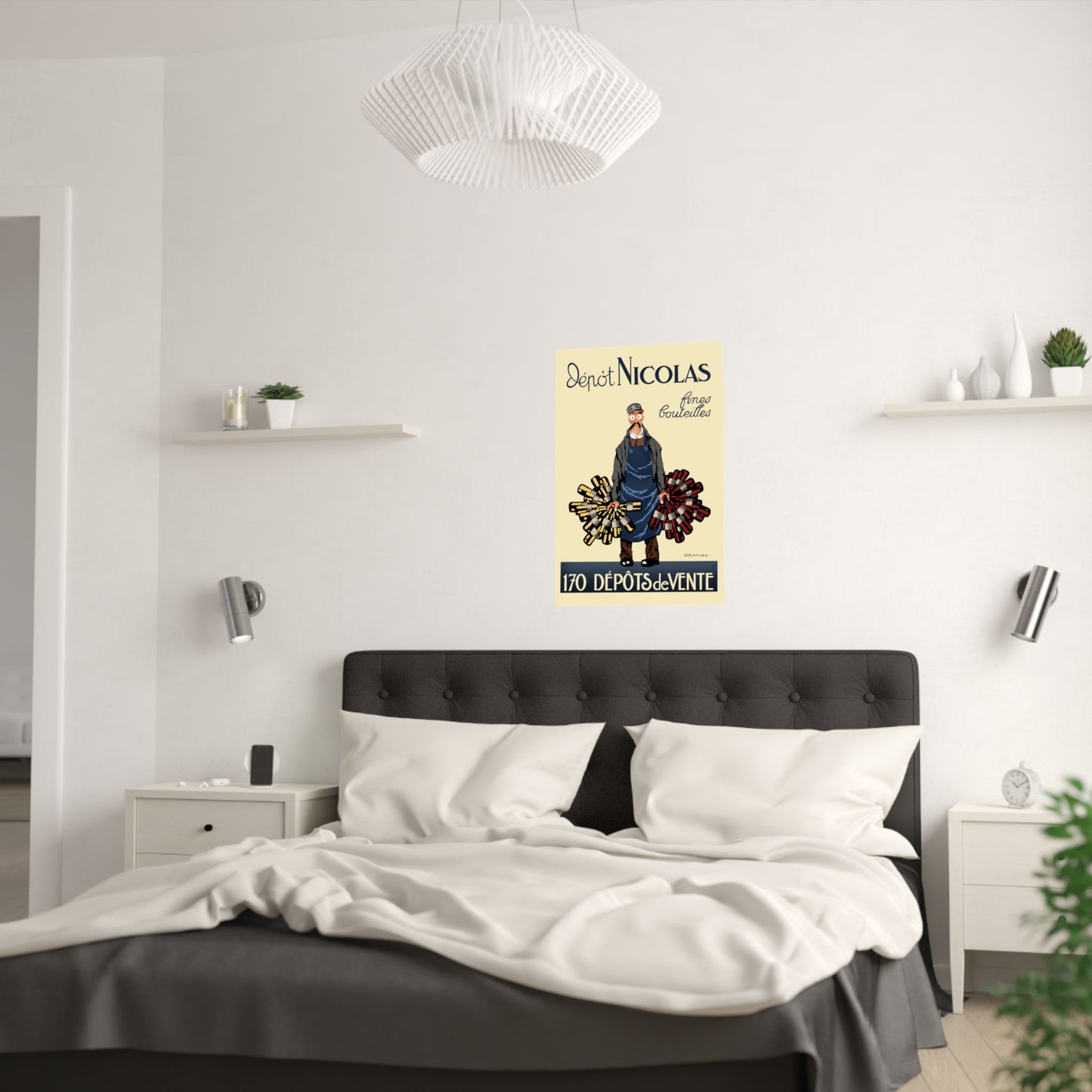 Vintage Nicolas Bottle Depot Satin Poster