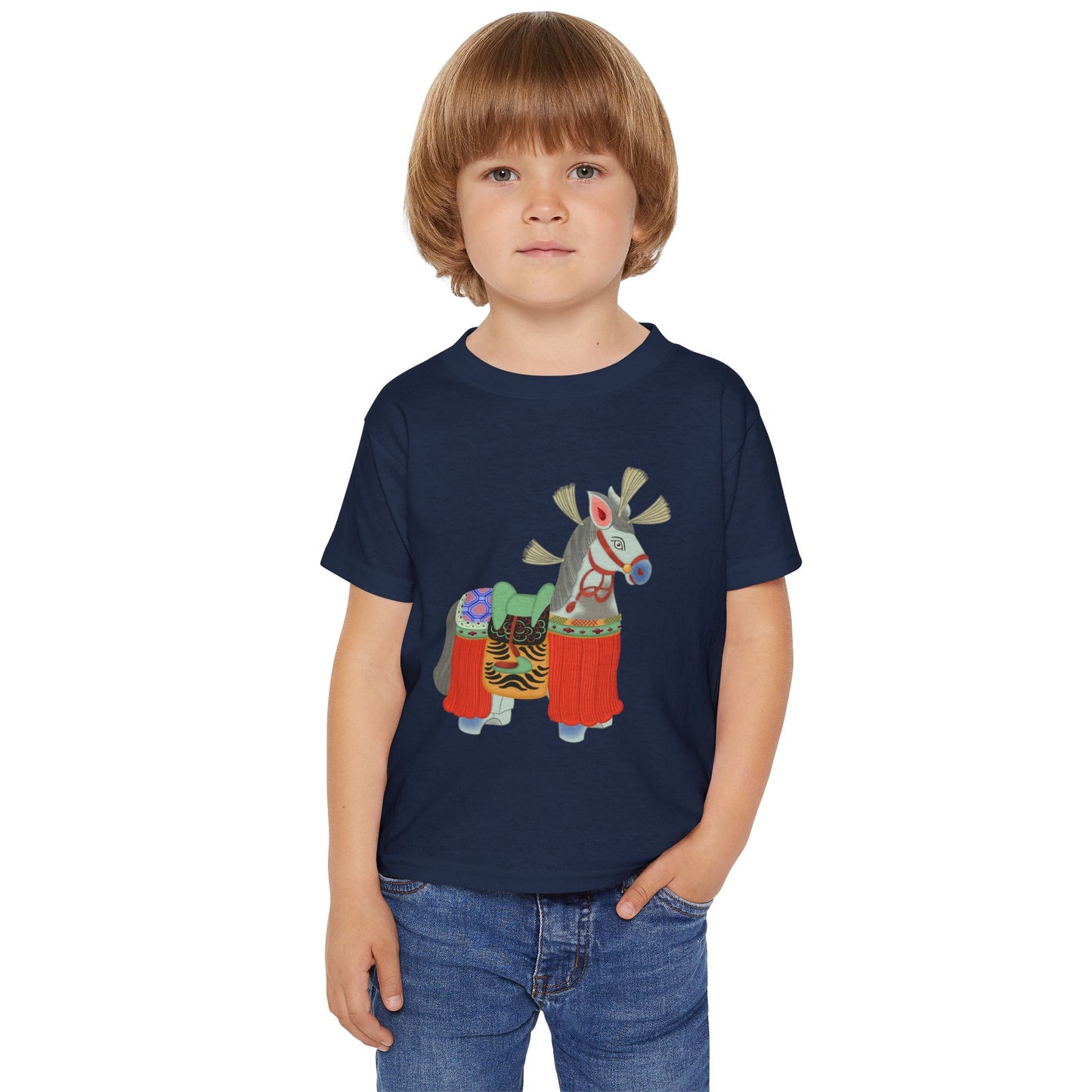 Colorful Folk Horse Toddler T-Shirt — Cute Traditional Piñata-Inspired Print