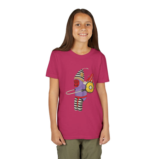 Japanese Monkey Vintage Toy Child T‑Shirt — Colorful Cartoon Drummer Character Graphic