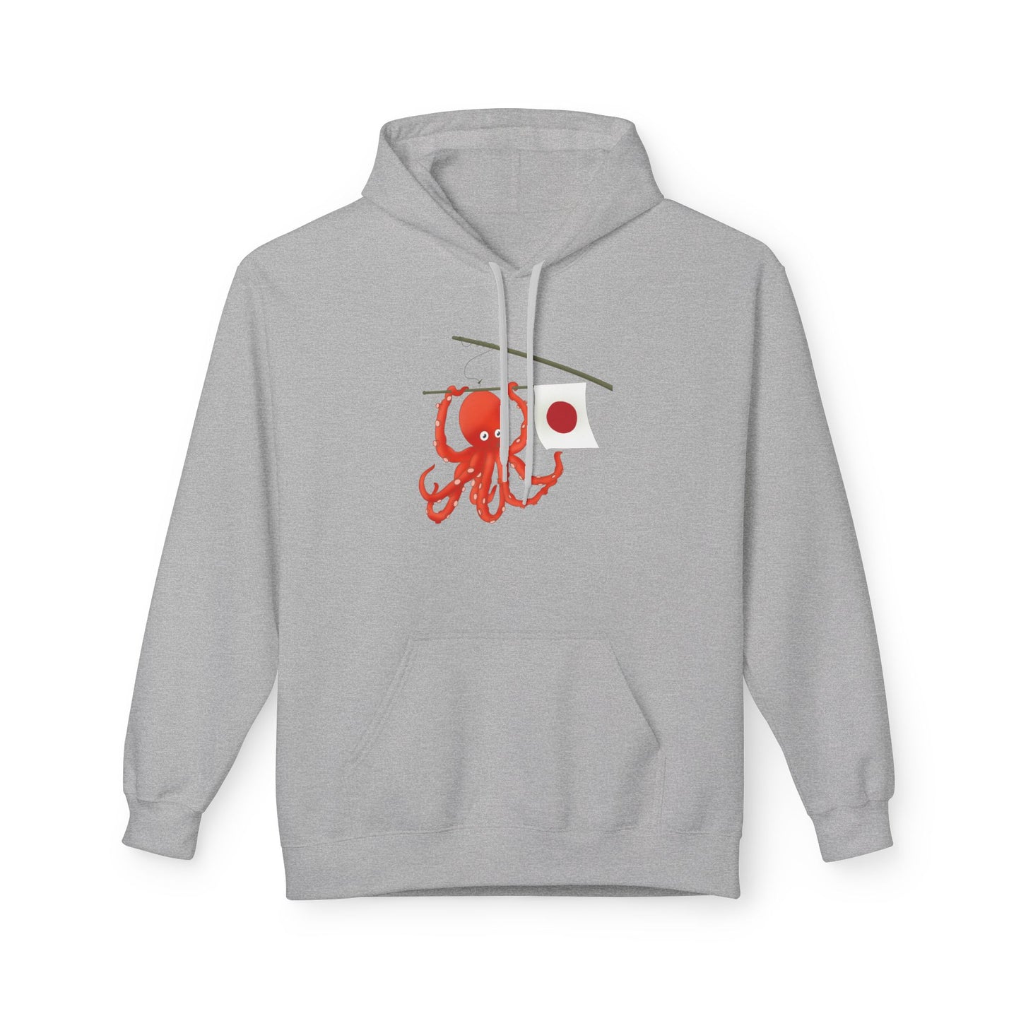 "Tako" Japanese Octopus Hoodie — Cute Red Octopus Graphic Pullover