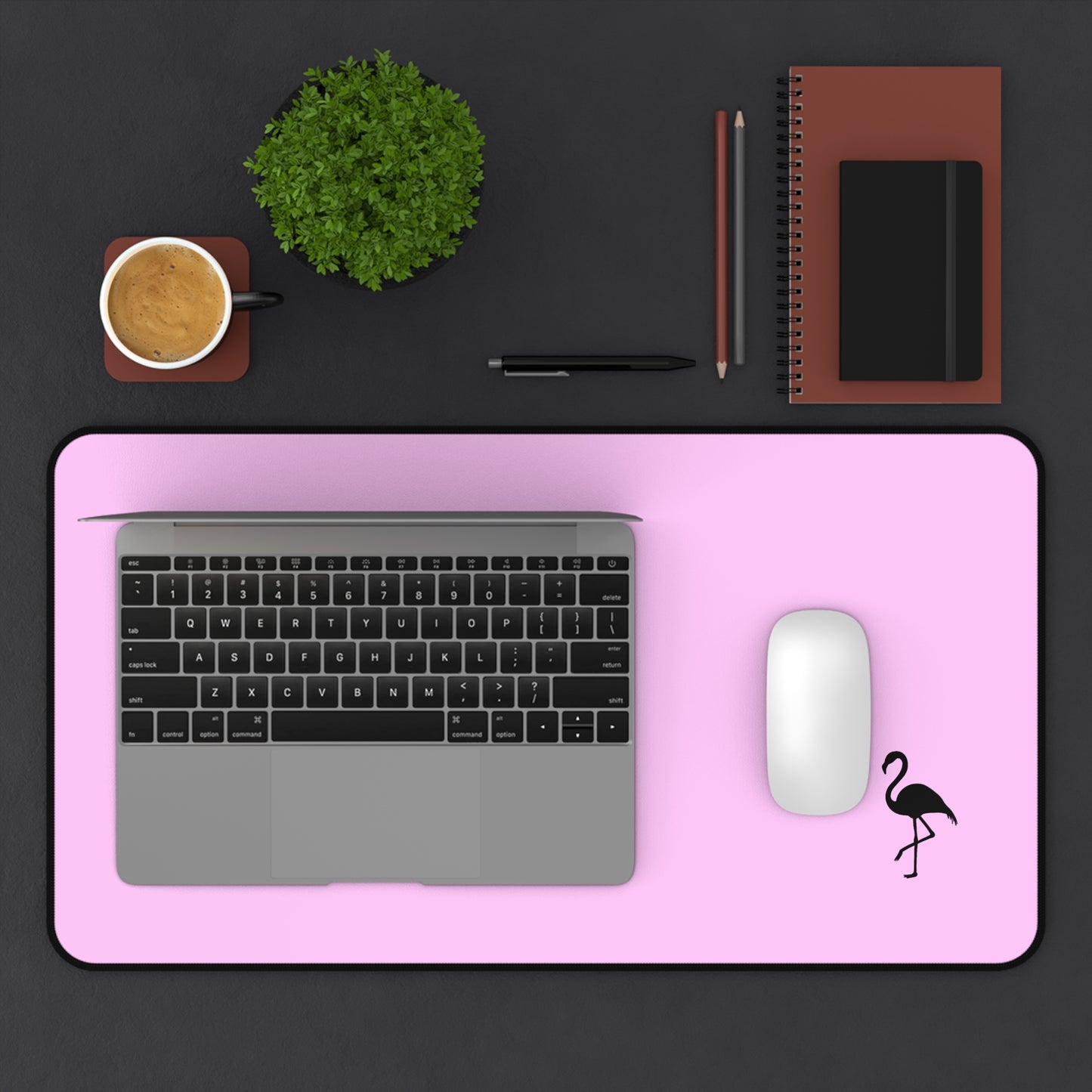 Chic Pink Flamingo Desk Mat