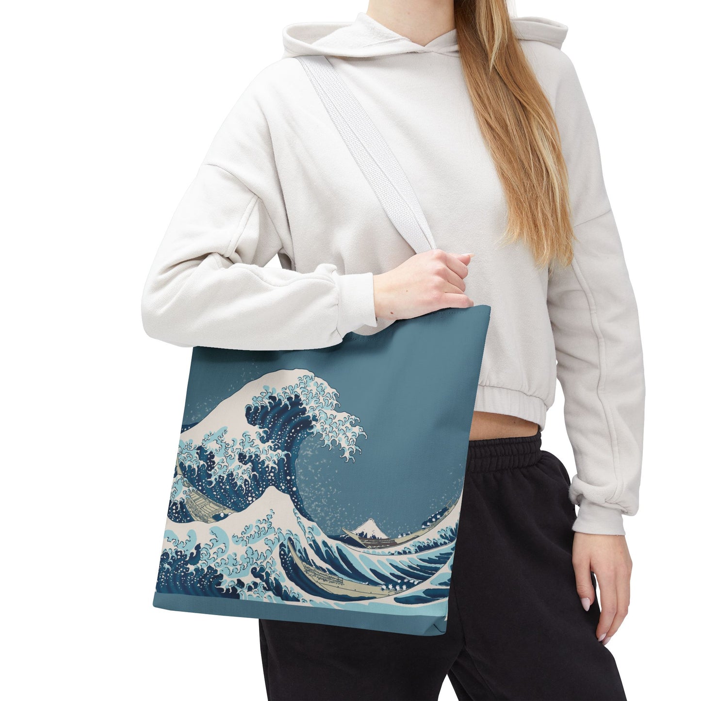 Hokusai Great Wave Tote Bag — Japanese Wave Print All-Over Canvas Beach & Market Tote