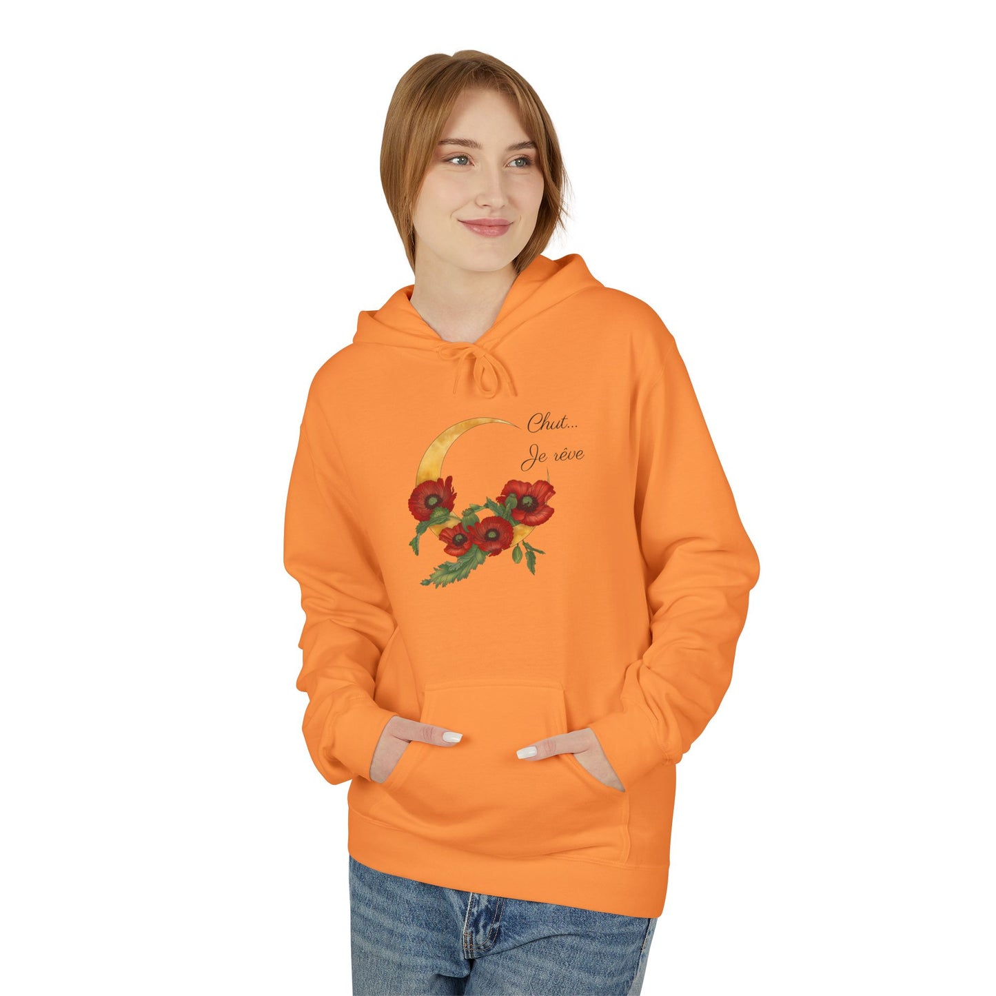 "Chut... Je rêve" Minimal French Script Hoodie Pullover