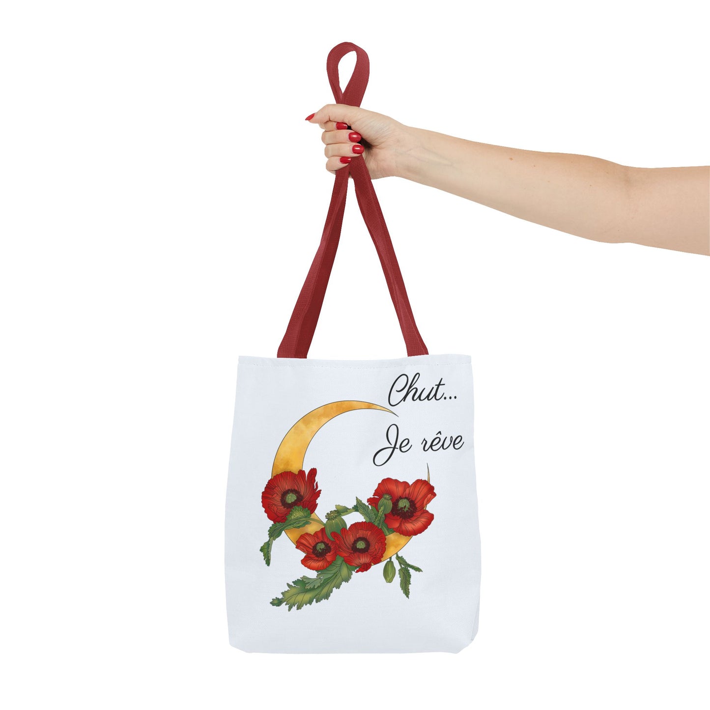 Tote Bag — "Chut... Je rêve" French Script Reversible Tote