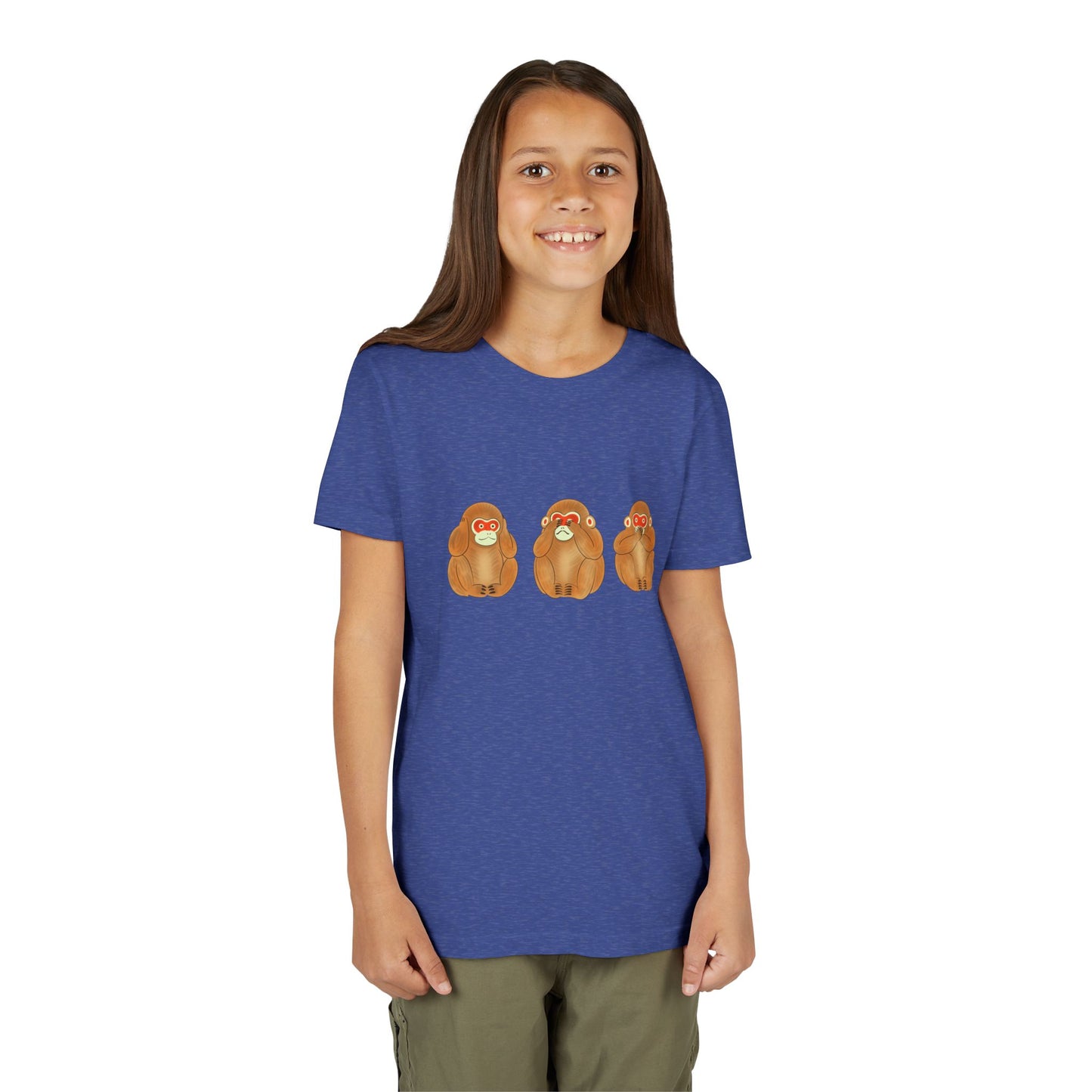 Three Wise Monkeys Fushimi clay doll Youth TShirt | Three Wise Monkeys