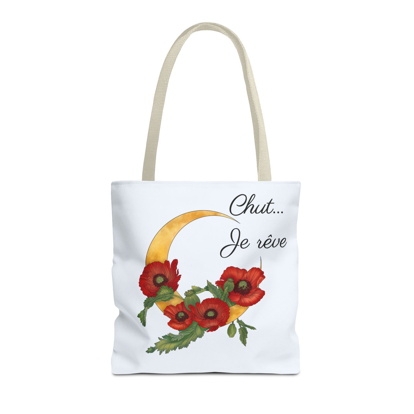 Tote Bag — "Chut... Je rêve" French Script Reversible Tote