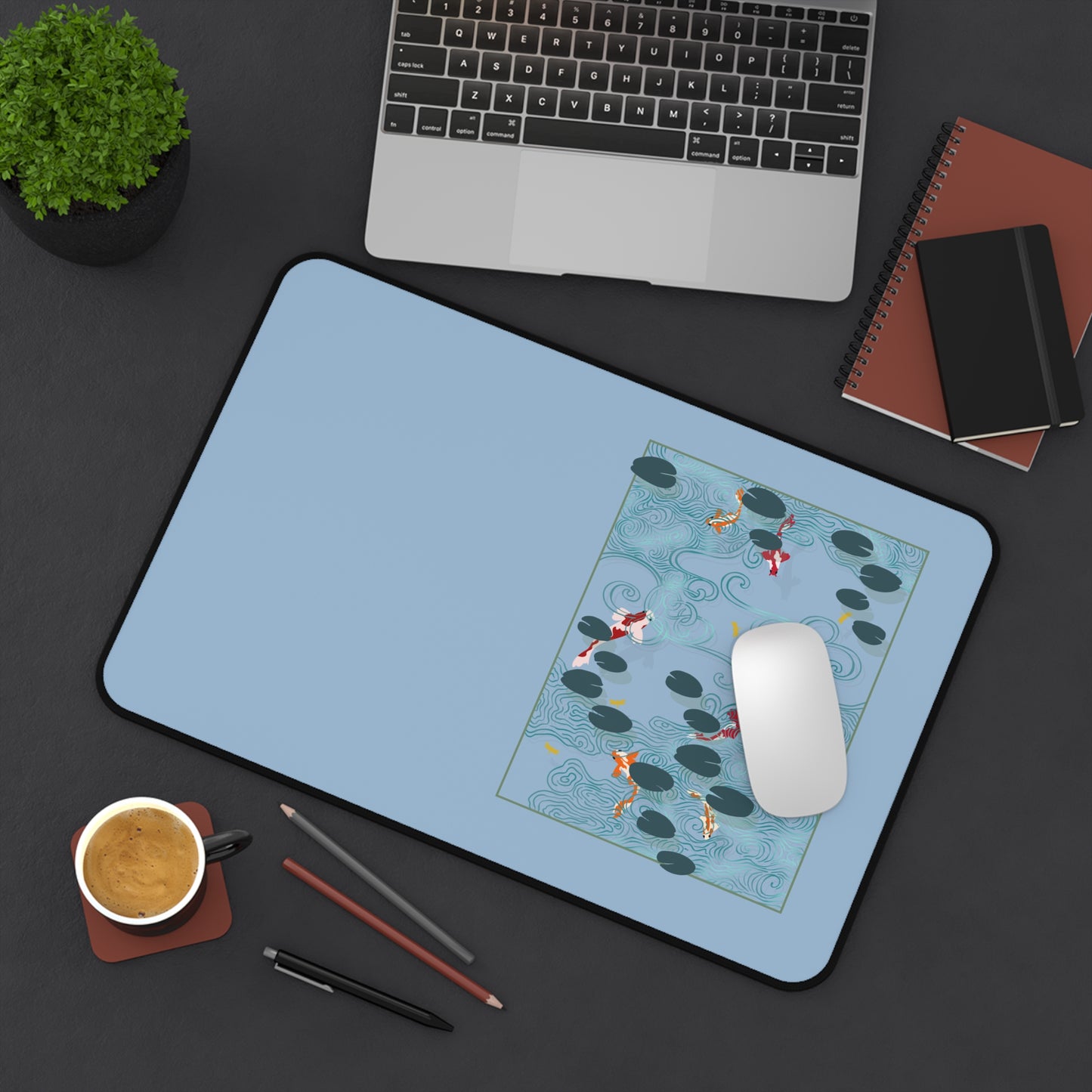 Serene Koi Pond Desk Mat