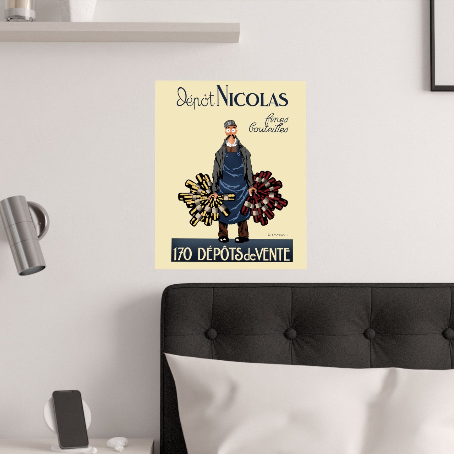 Vintage Nicolas Bottle Depot Satin Poster