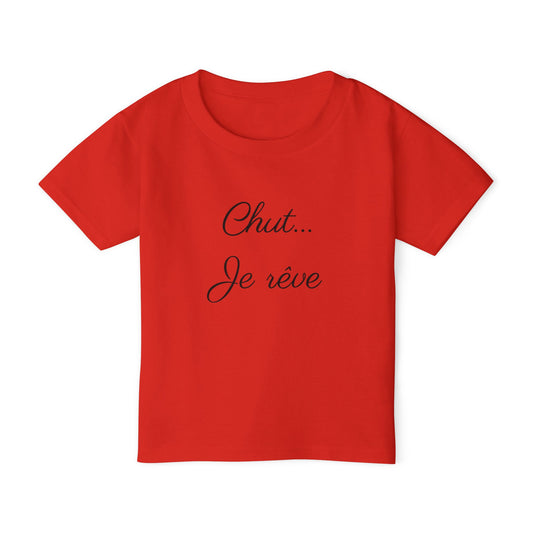 Toddler T-Shirt — "Chut... Je rêve" French Script Sleepy Chic Tee