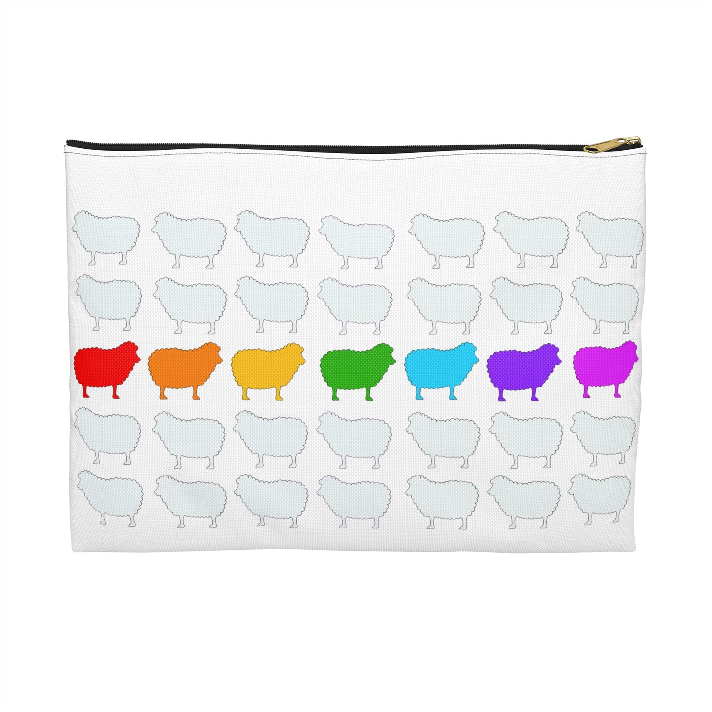 Rainbow Sheep Accessory Pouch, Fun Makeup Bag, Colorful Cosmetic Organizer, Gift for Animal Lovers, Cute Small Purse