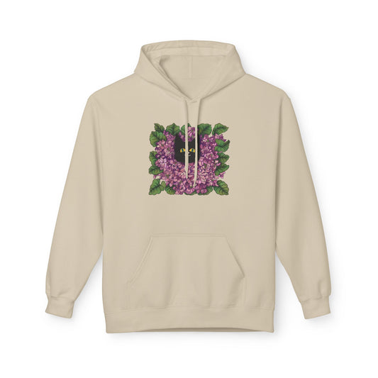 Lillac Black Cat Hoodie — Vintage Purple Lilac Graphic Pullover