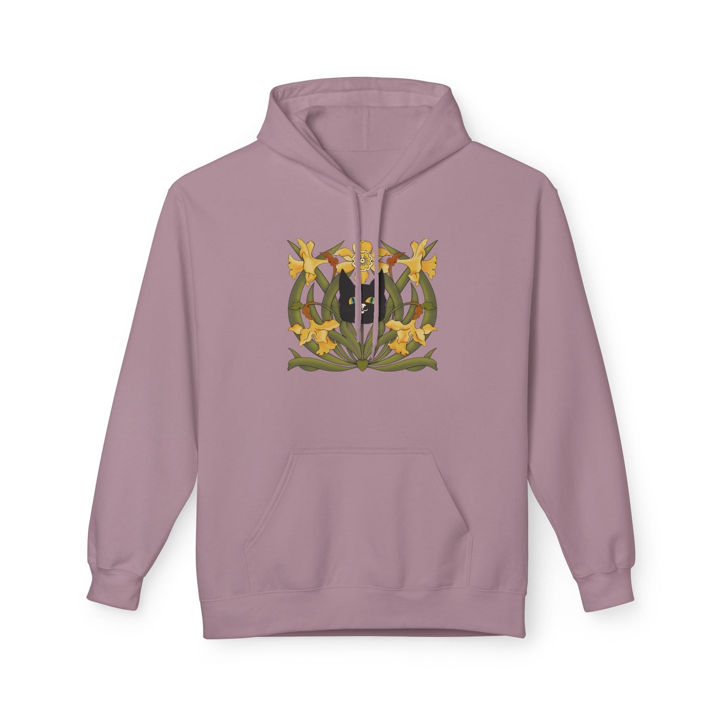 Daffodil Crest Hoodie — Vintage Floral Emblem Pullover