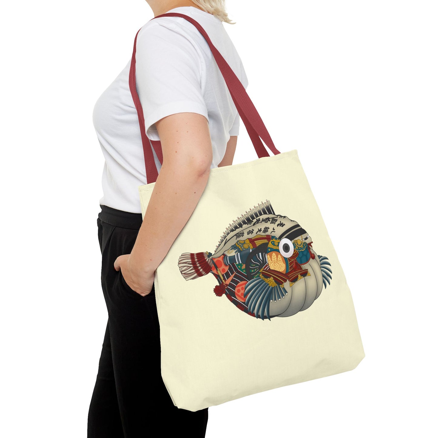 Puffer Fish Japanese Art Tote Bag — Colorful Japanese-Inspired Marine Illustration