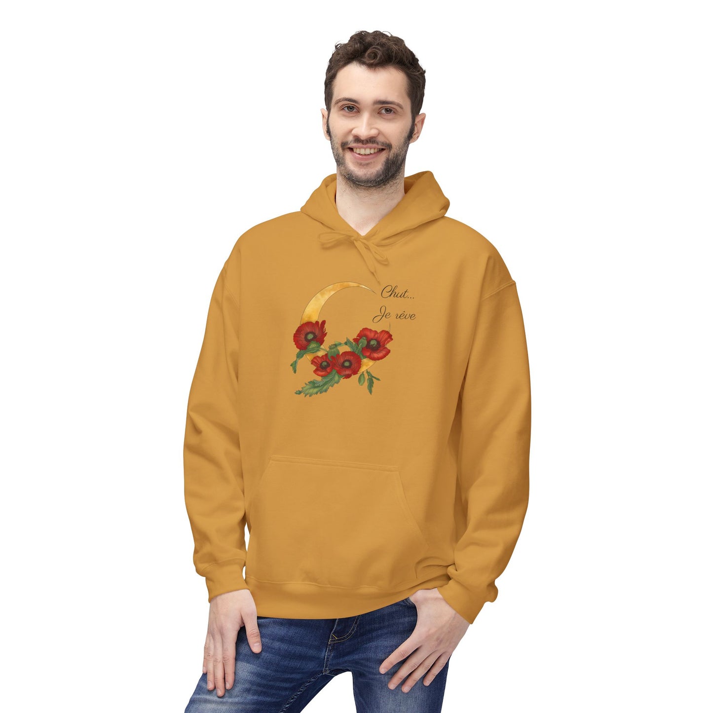 "Chut... Je rêve" Minimal French Script Hoodie Pullover