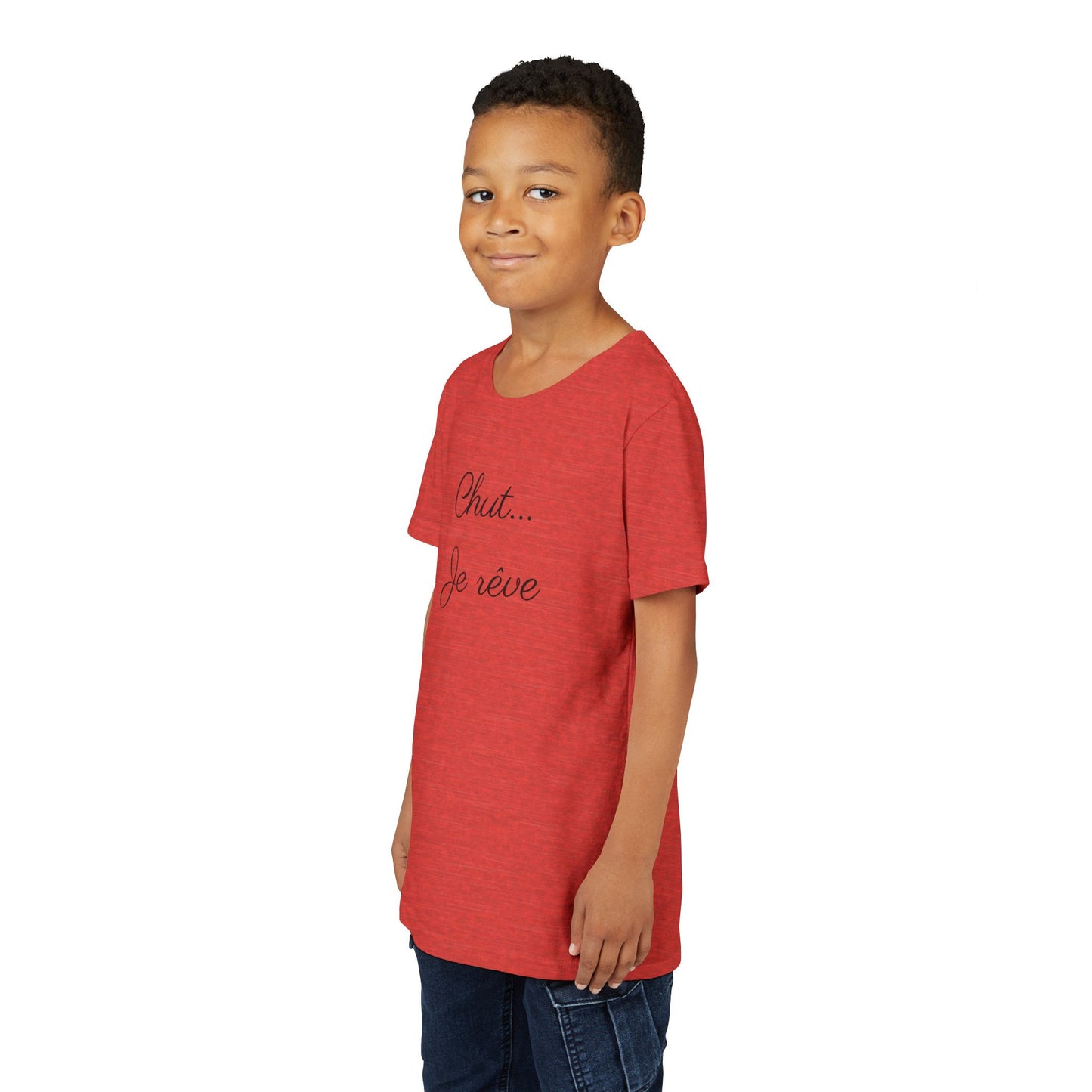 Youth Tee — "Chut... Je rêve" French Script Kids Shirt