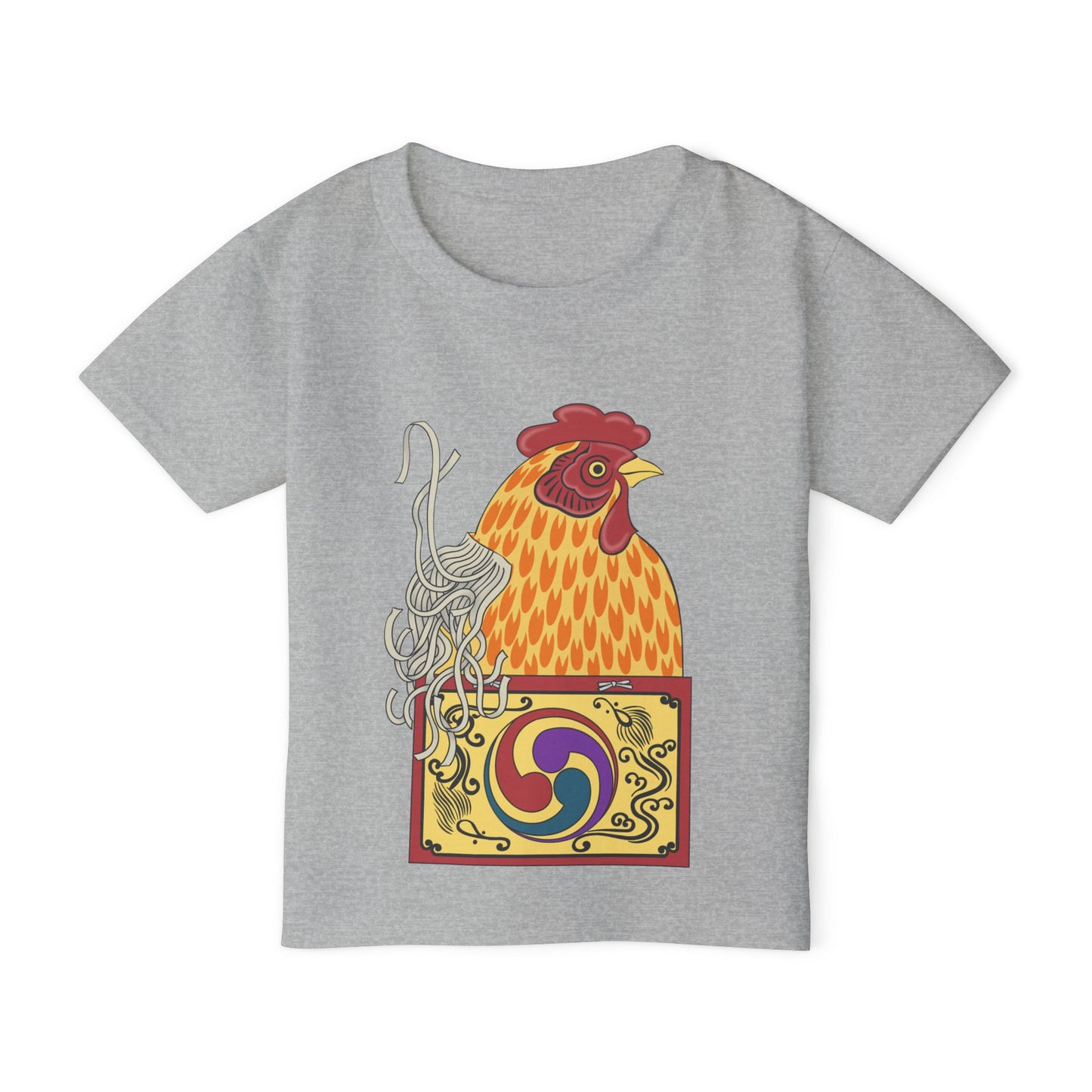 Japanese Rooster Toddler T-Shirt — Colorful Rooster Shimizu Seifū