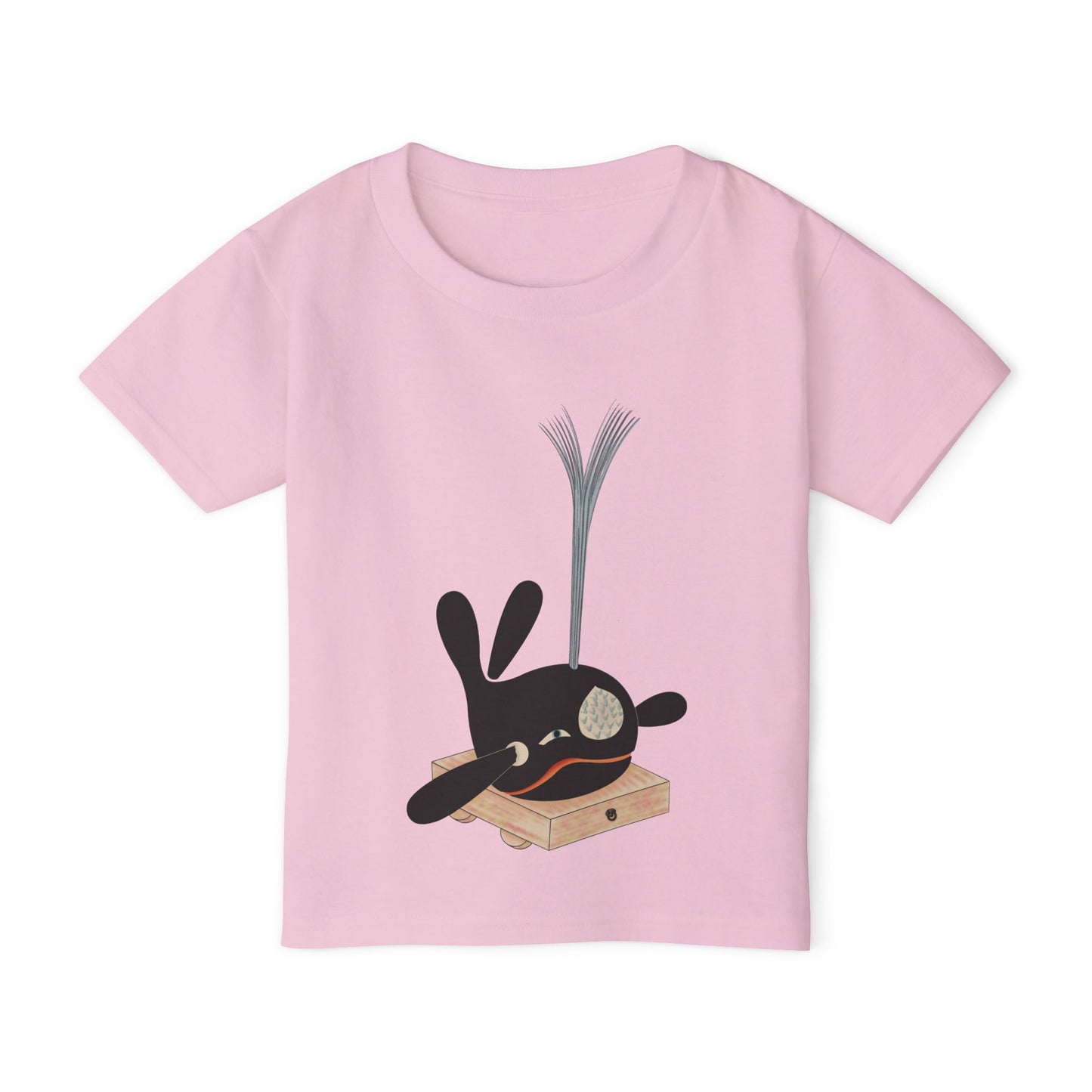 Vintage Japanese Toy Whale Kids T-Shirt — "Kujira no Shoufuki" Whale on Crate Toddler Tee