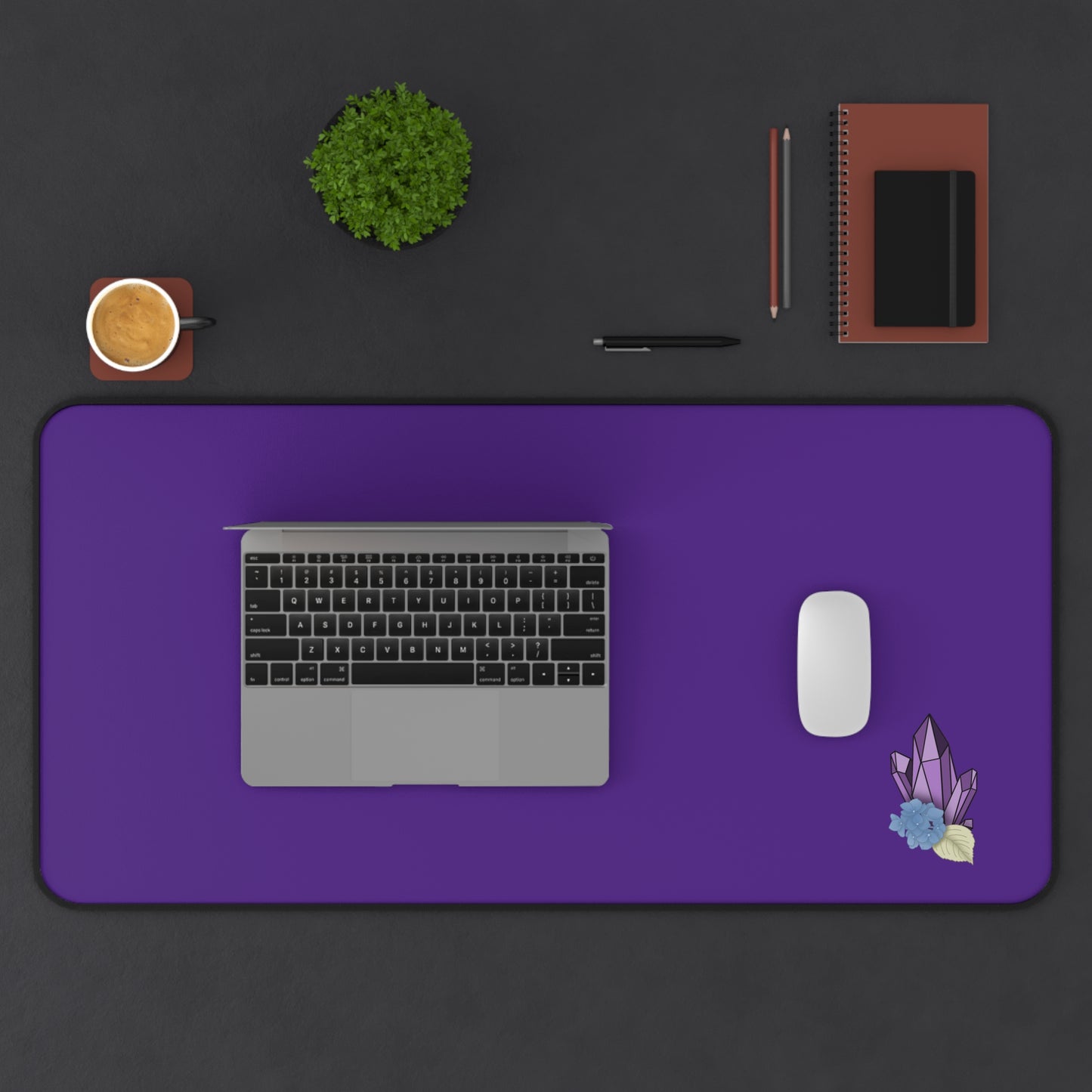 Elegant Purple Crystal Desk Mat
