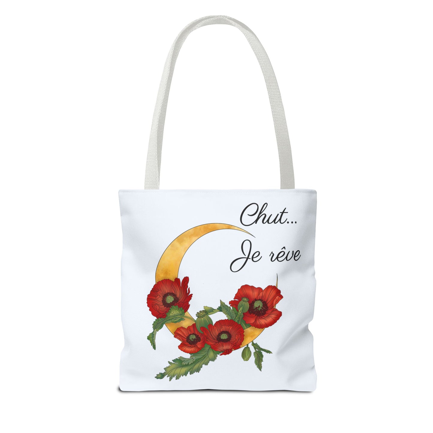 Tote Bag — "Chut... Je rêve" French Script Reversible Tote