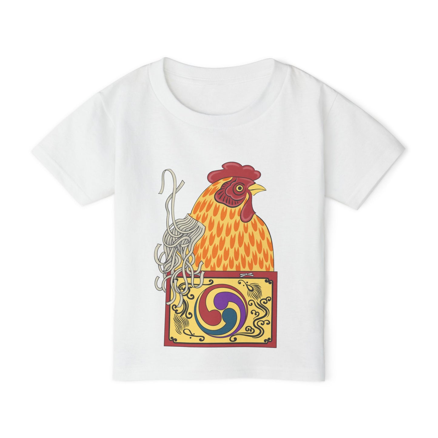 Japanese Rooster Toddler T-Shirt — Colorful Rooster Shimizu Seifū