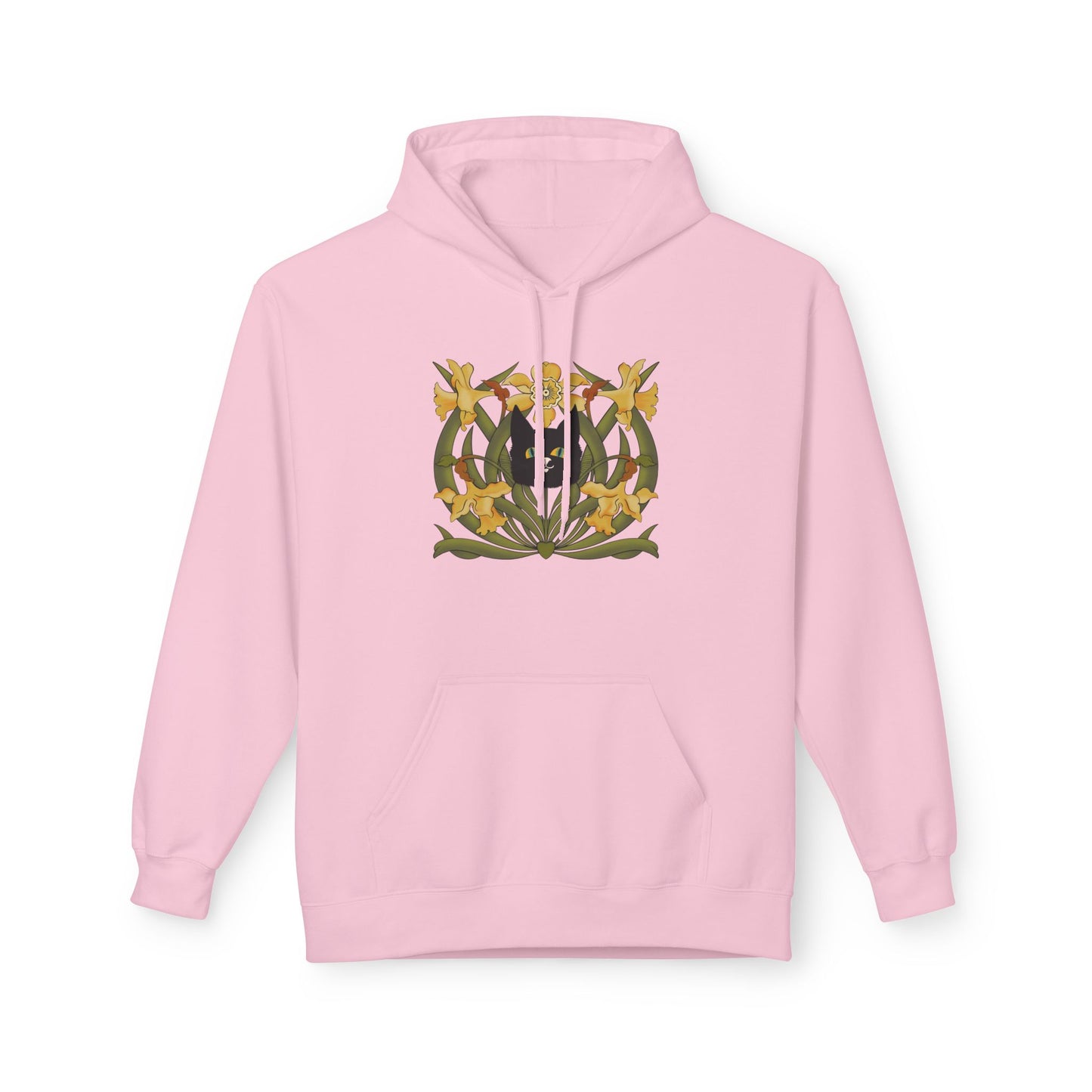 Daffodil Crest Hoodie — Vintage Floral Emblem Pullover