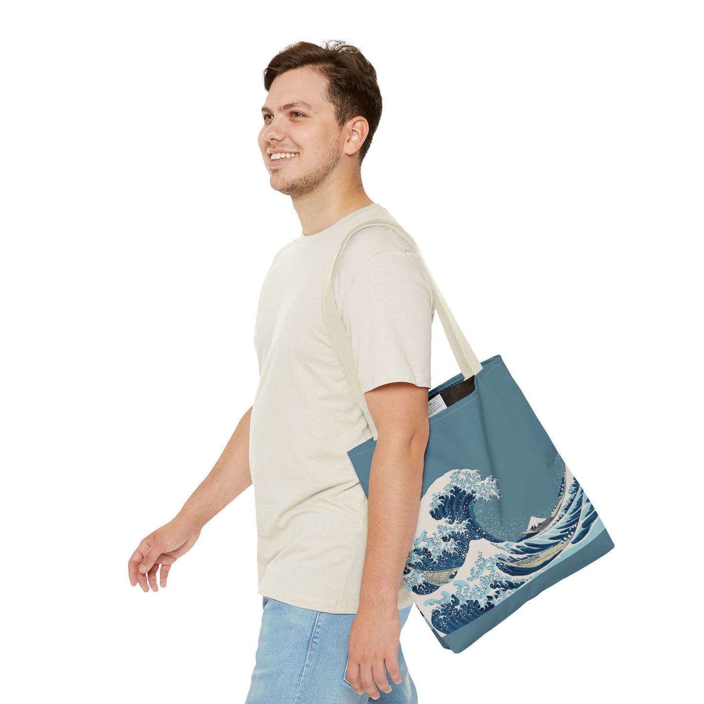 Hokusai Great Wave Tote Bag — Japanese Wave Print All-Over Canvas Beach & Market Tote