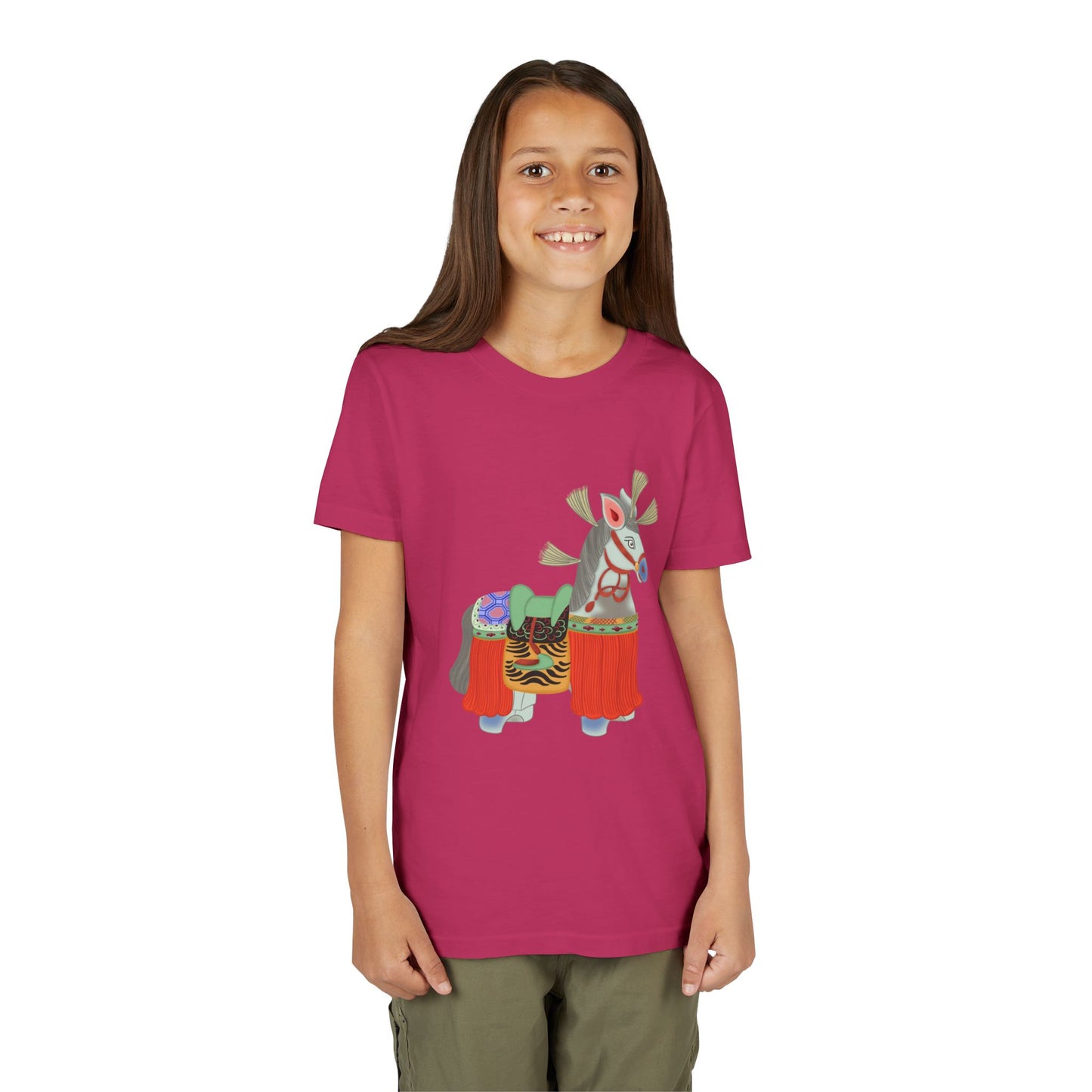 Japanese Folk Toy Horse Youth T-Shirt — Vintage Japanese Design