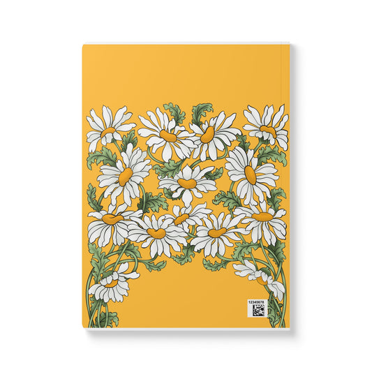 The Black Cat Daisy Journal — Softcover Notebook with Illustrated Floral Cover