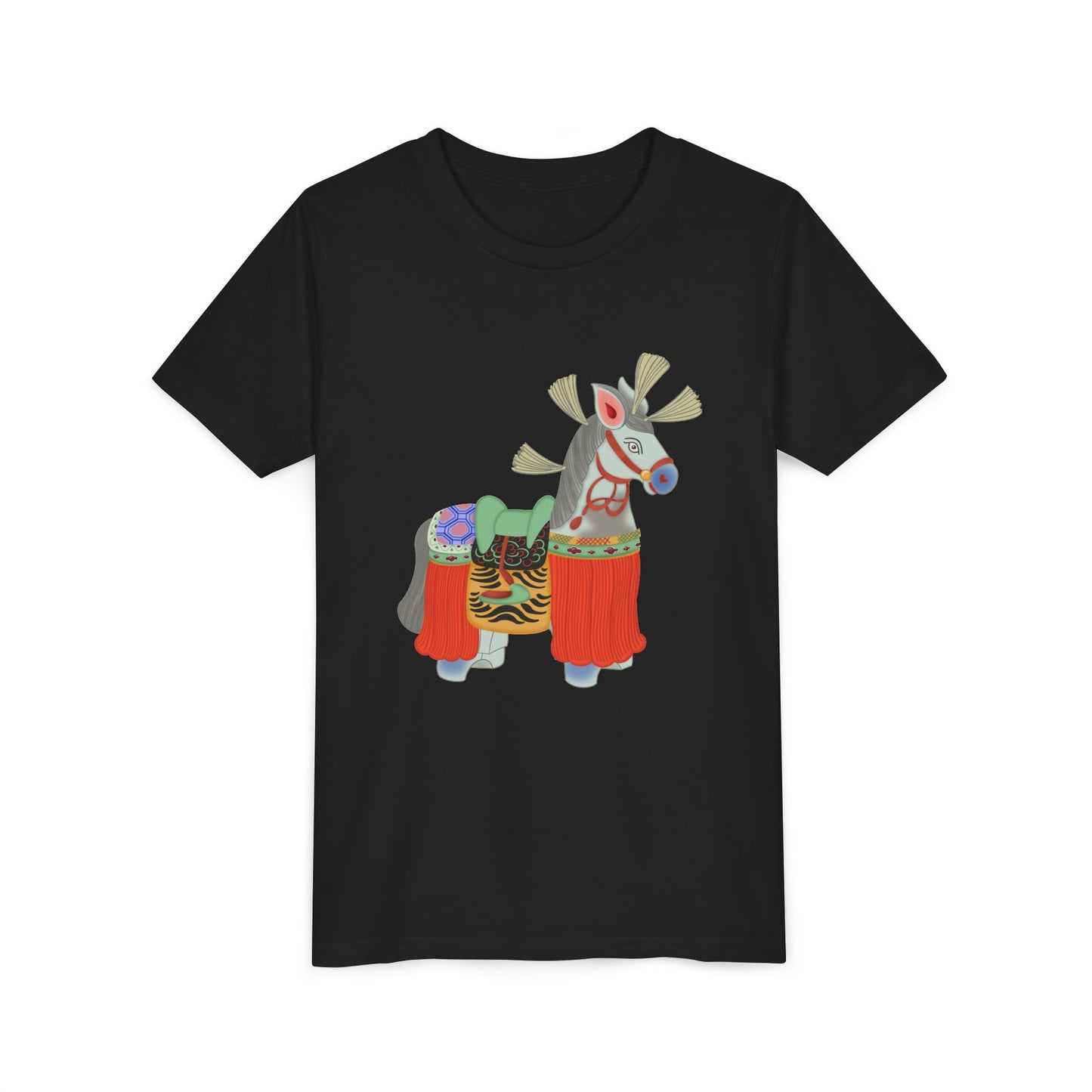 Japanese Folk Toy Horse Youth T-Shirt — Vintage Japanese Design